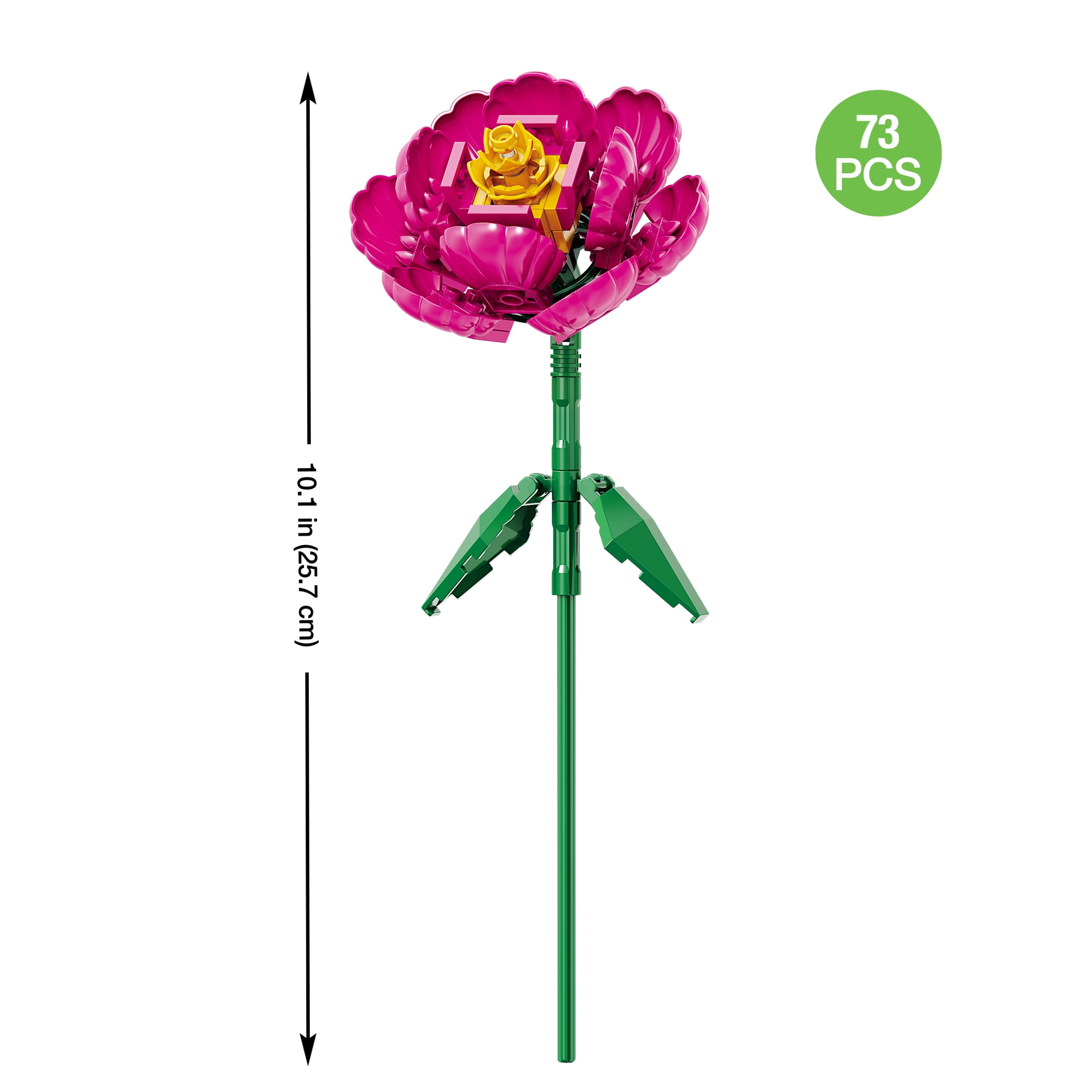 Brickcraft Bricktanicals Peony Flower Building Set (Floral Display Model, 1 Set) 6e005