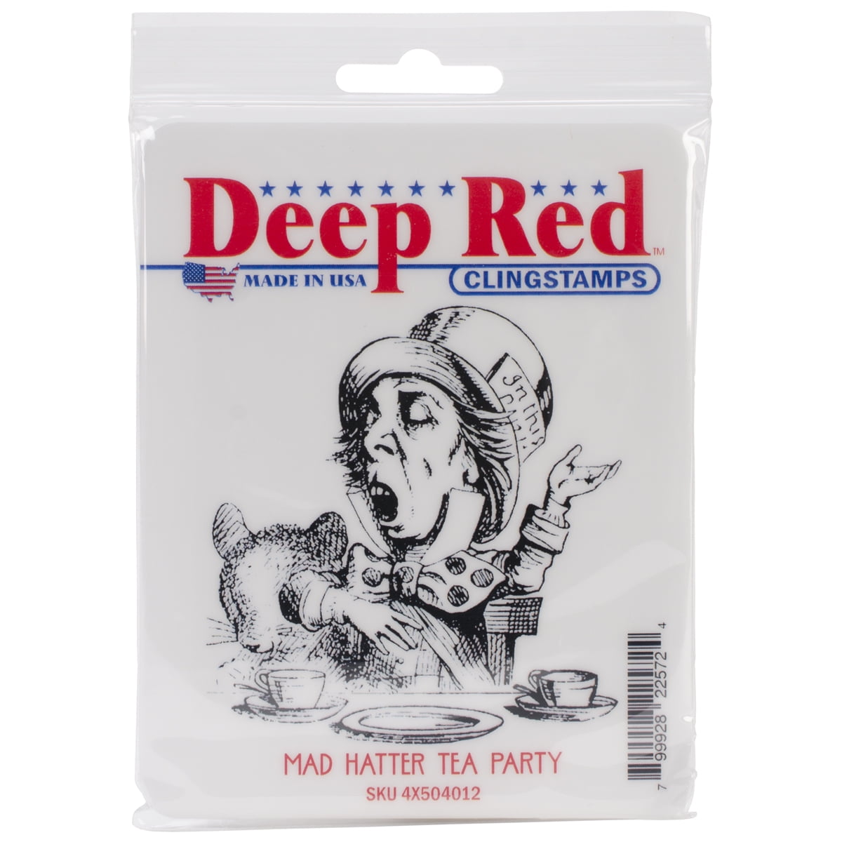 Deep Red Stamps Mad Hatter Tea Party Cling Rubber Stamp Set (Red, 3 in x 3.25 in, 2 Pack) rg9wc