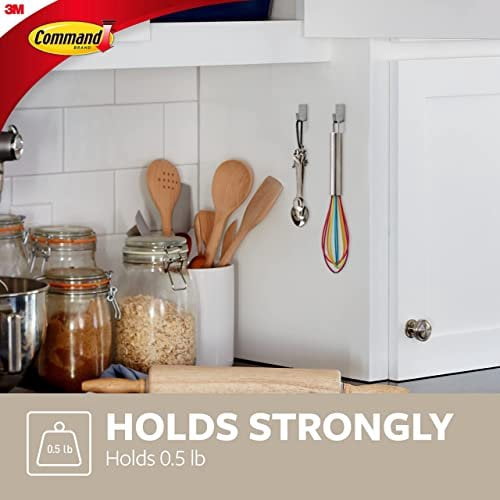 Command Small Stainless Steel Metal Hooks (Silver, 3 Pack) aeolb