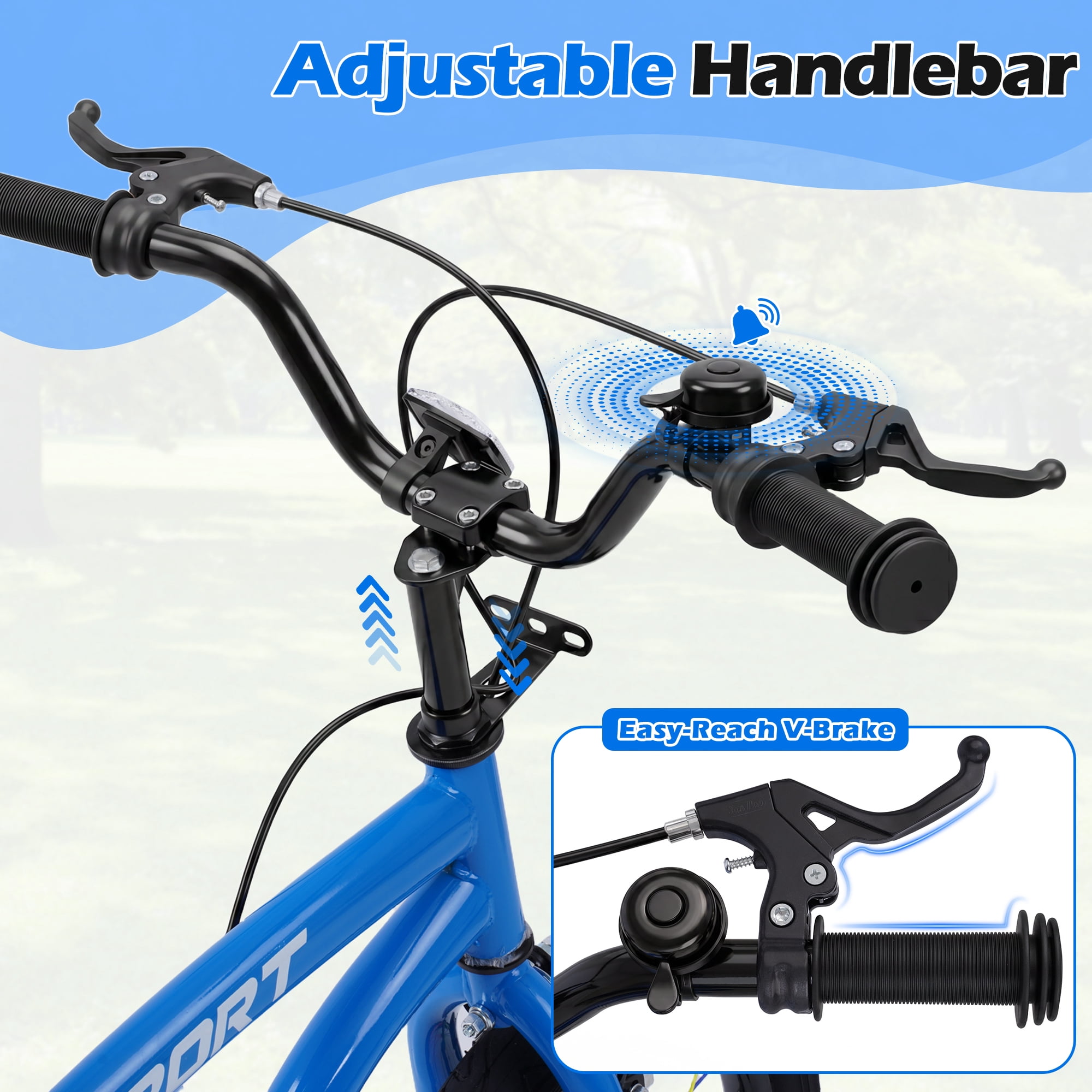 Enjoyrun 14 in Kids Bike with Training Wheels for Boys and Girls (Blue, 14 in) sqryd