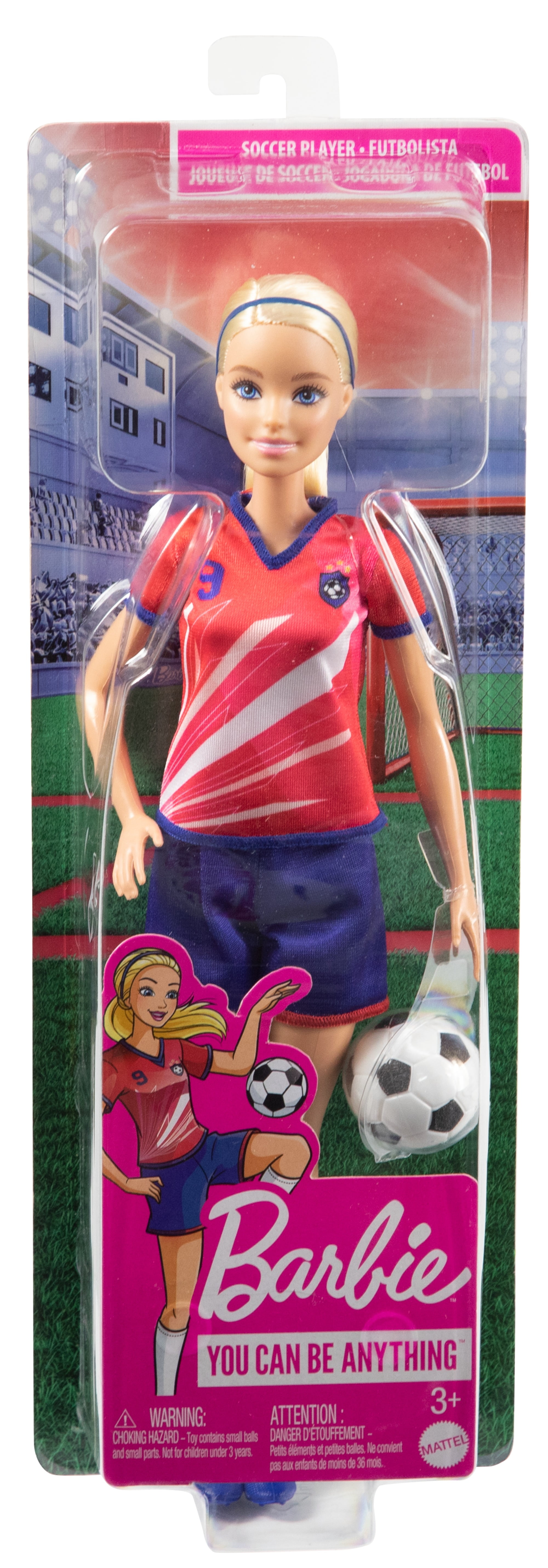 Barbie Soccer Player Doll with Blonde Ponytail, #9 Uniform, and Sports Accessories (11.5 in) s4c8k
