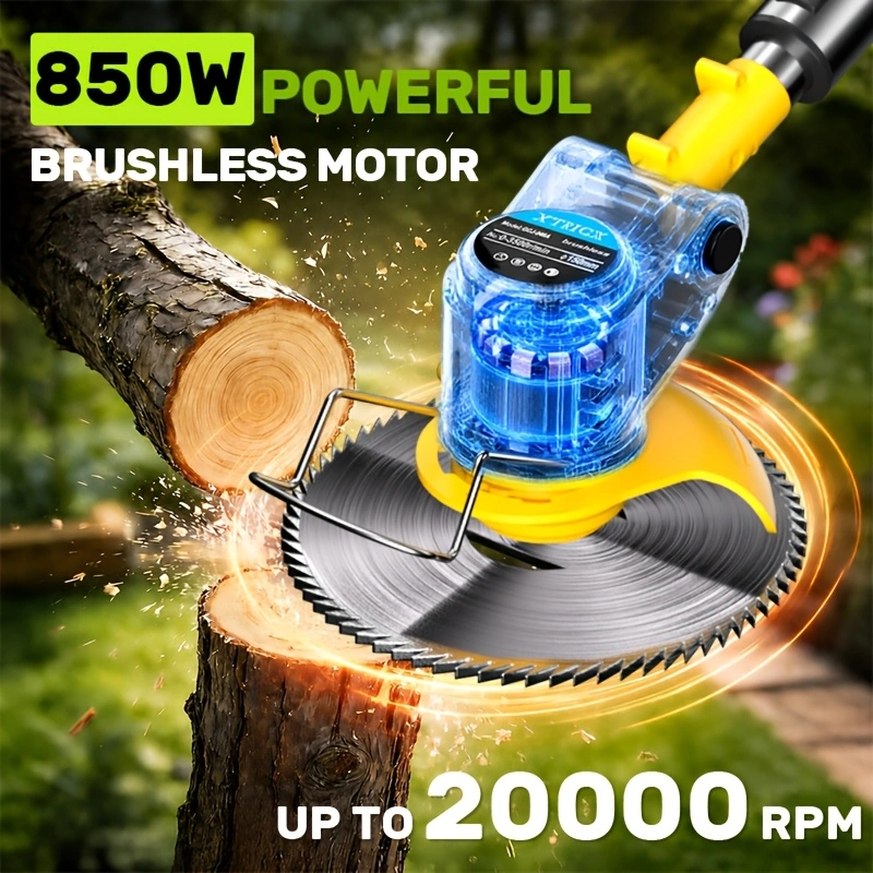 YUNXI Battery Powered Walk-Behind Lawn Mower, Ergonomic Cordless Grass Trimmer for Garden Maintenance (18 in) p2s4g