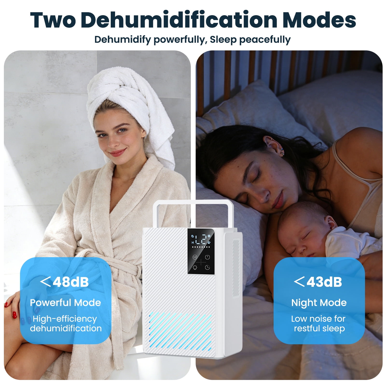 QUNCWL Small Dehumidifier for Home Bedroom Bathroom (White, 67 oz) y0a8s