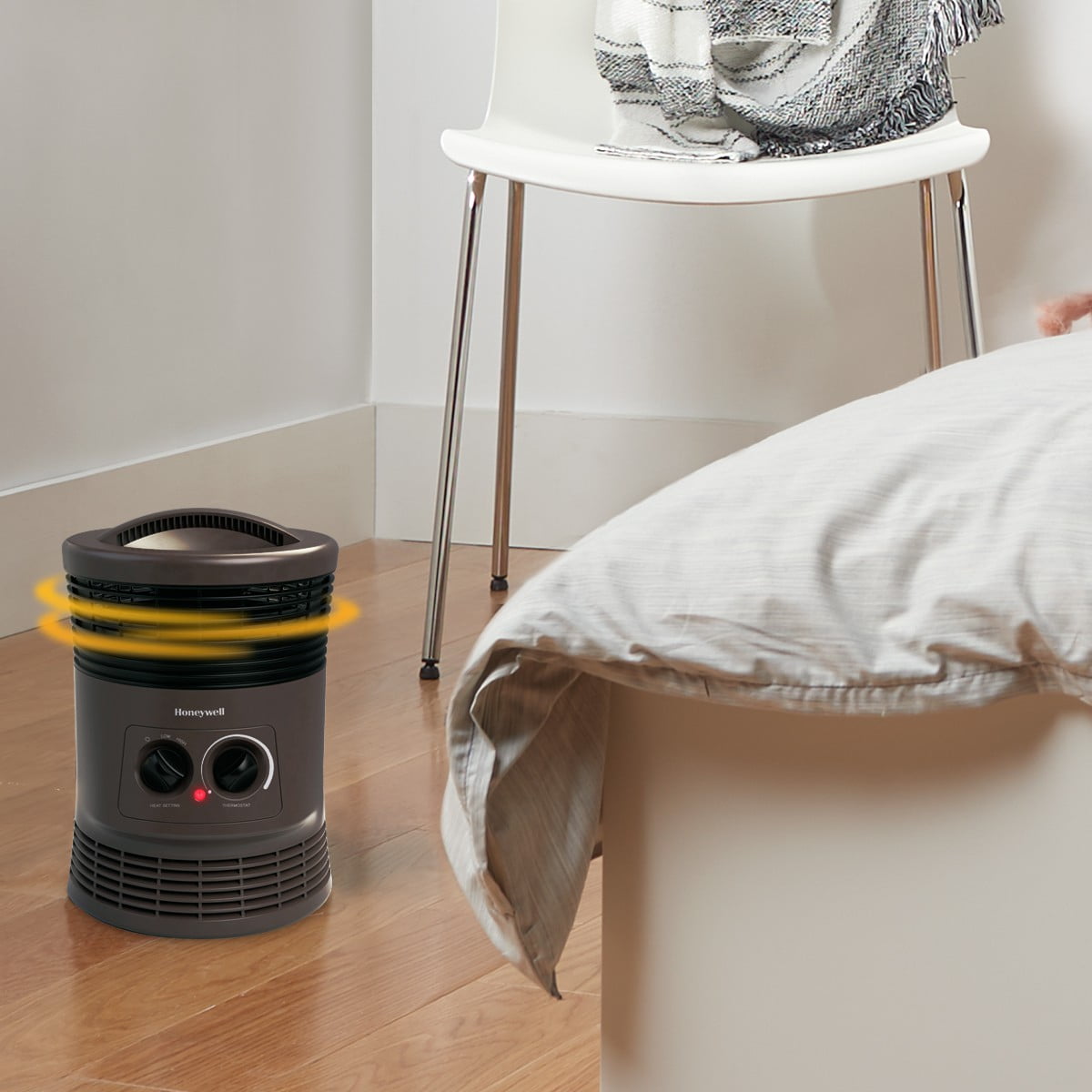 Honeywell Surround Heat Ceramic Heater, Portable Electric Space Heater with Adjustable Thermostat (Black, 1 Unit) aacsu