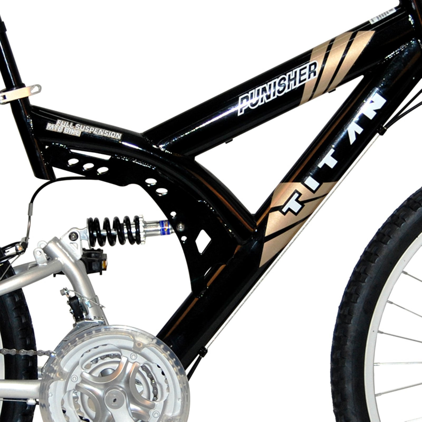 Titan Punisher Dual-Suspension Mountain Bike (Black, 26 in) a7r70