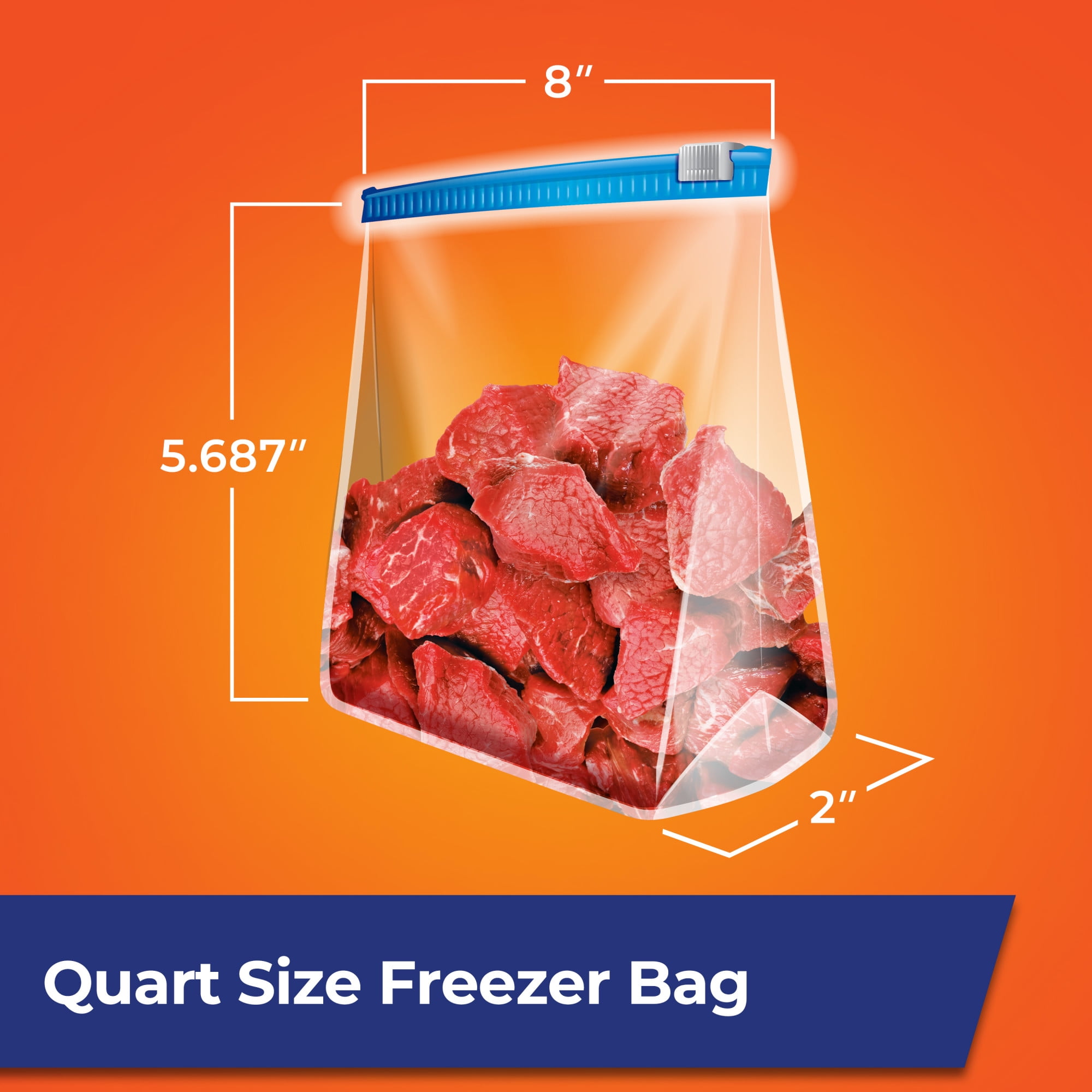 Hefty Slider Quart Freezer Bags (Clear, 50 Count) dm0z1