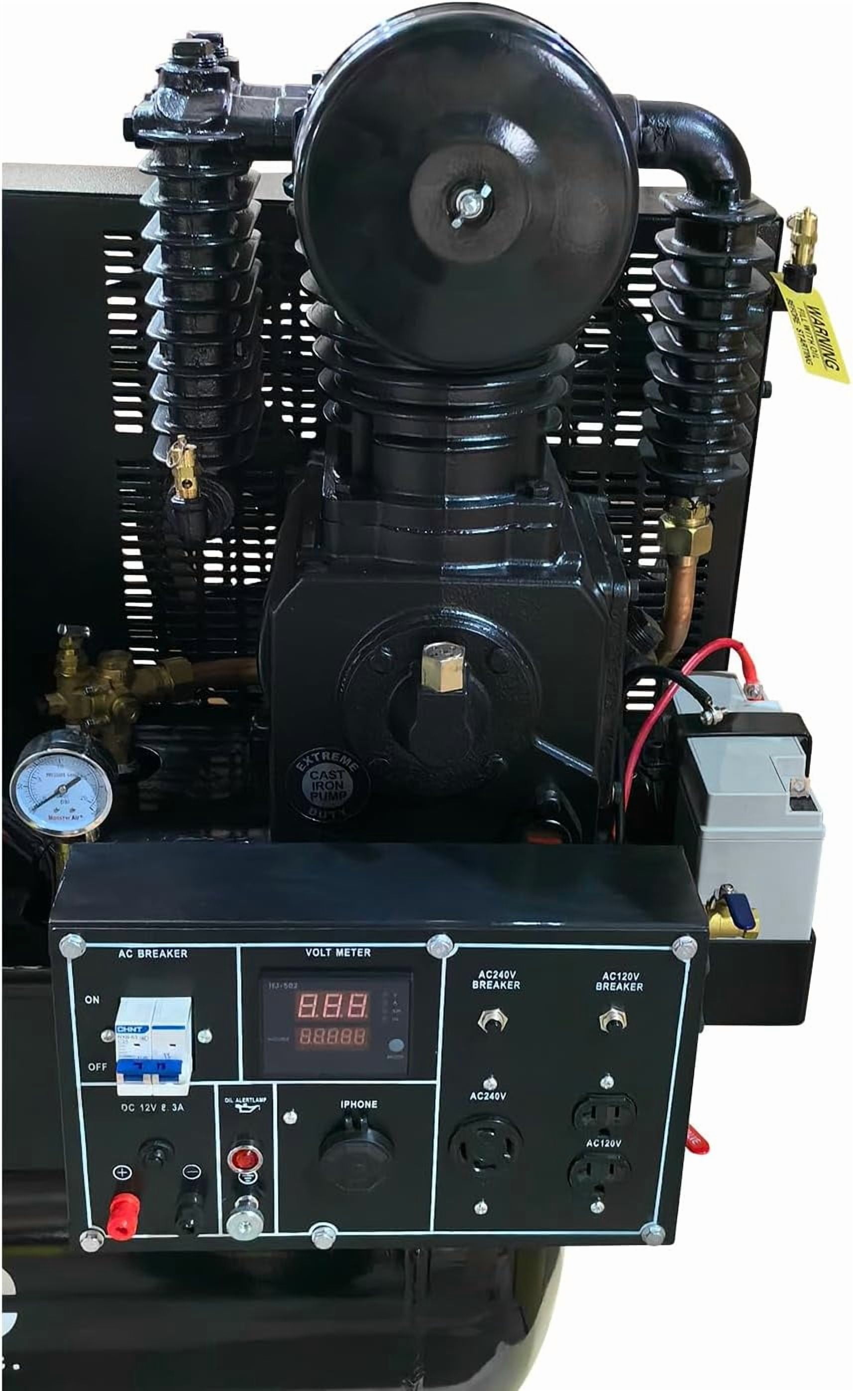 HPDMC 13HP Gas Powered Air Compressor (24CFM, 180PSI, 30 Gal Tank, Electric Start) qfbtz