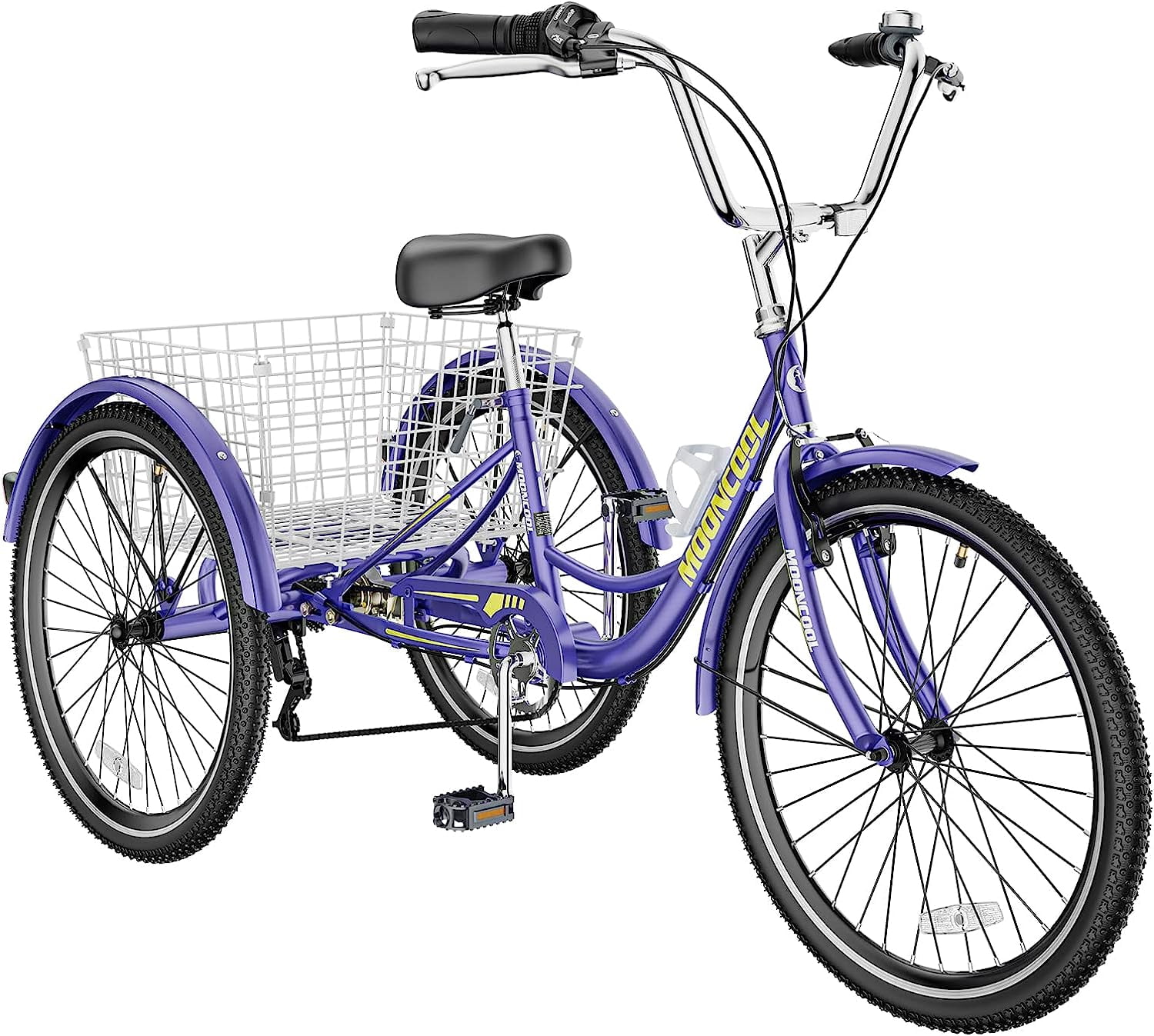 ABORON 7-Speed Adult Tricycle, 3-Wheel Cruiser Bike with Large Cargo Basket (24 in) zljwa
