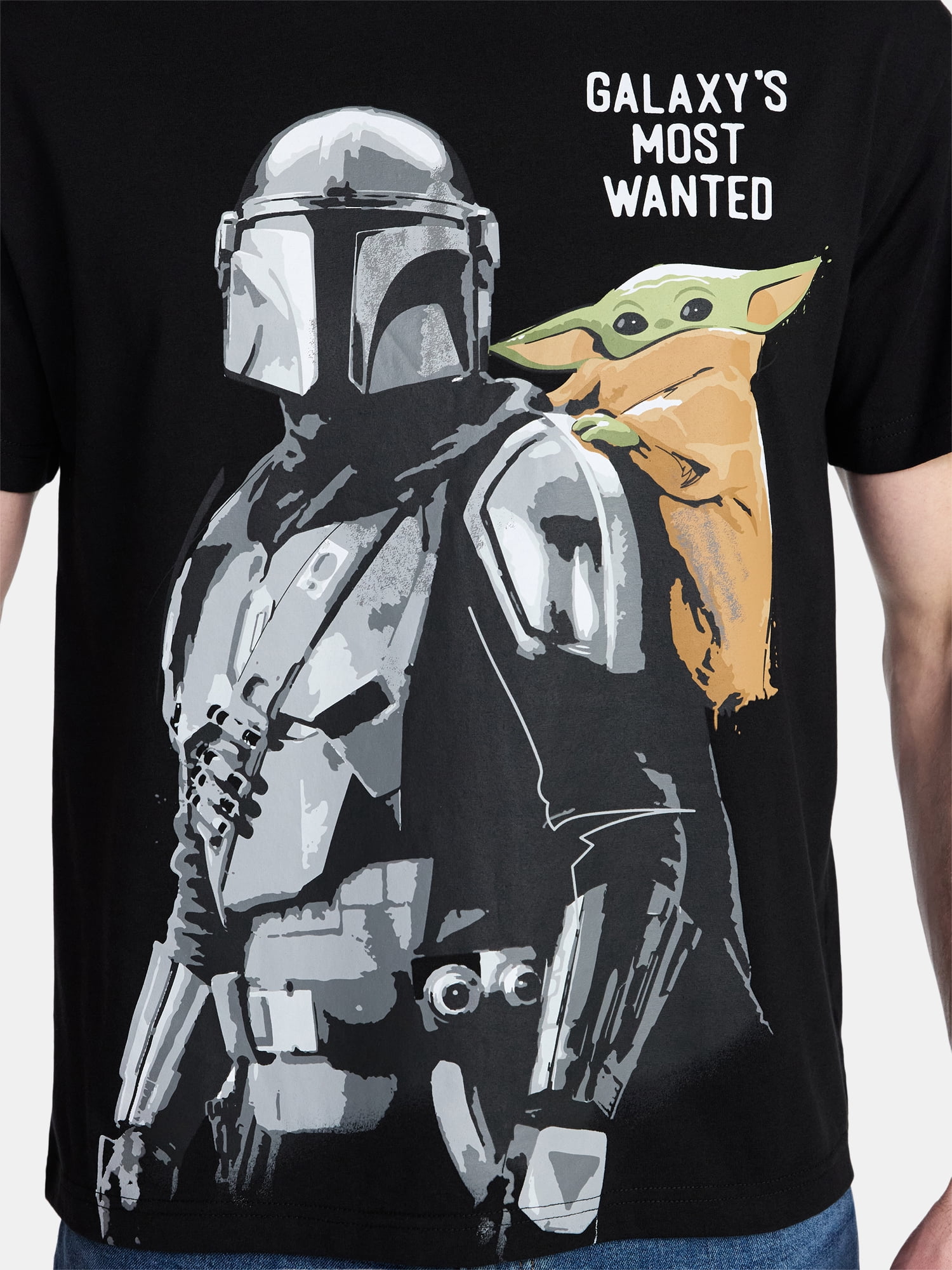 Star Wars The Mandalorian Mando and Grogu Graphic Tee (Black, S-3XL) edhr6