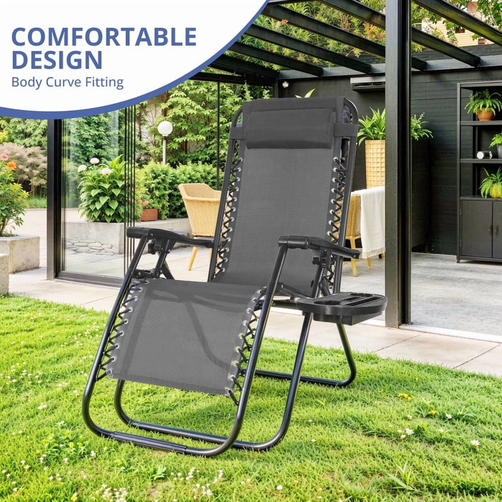 SIMENMAX Zero Gravity Reclining Lounge Chairs (Black, Set of 2) v0p75