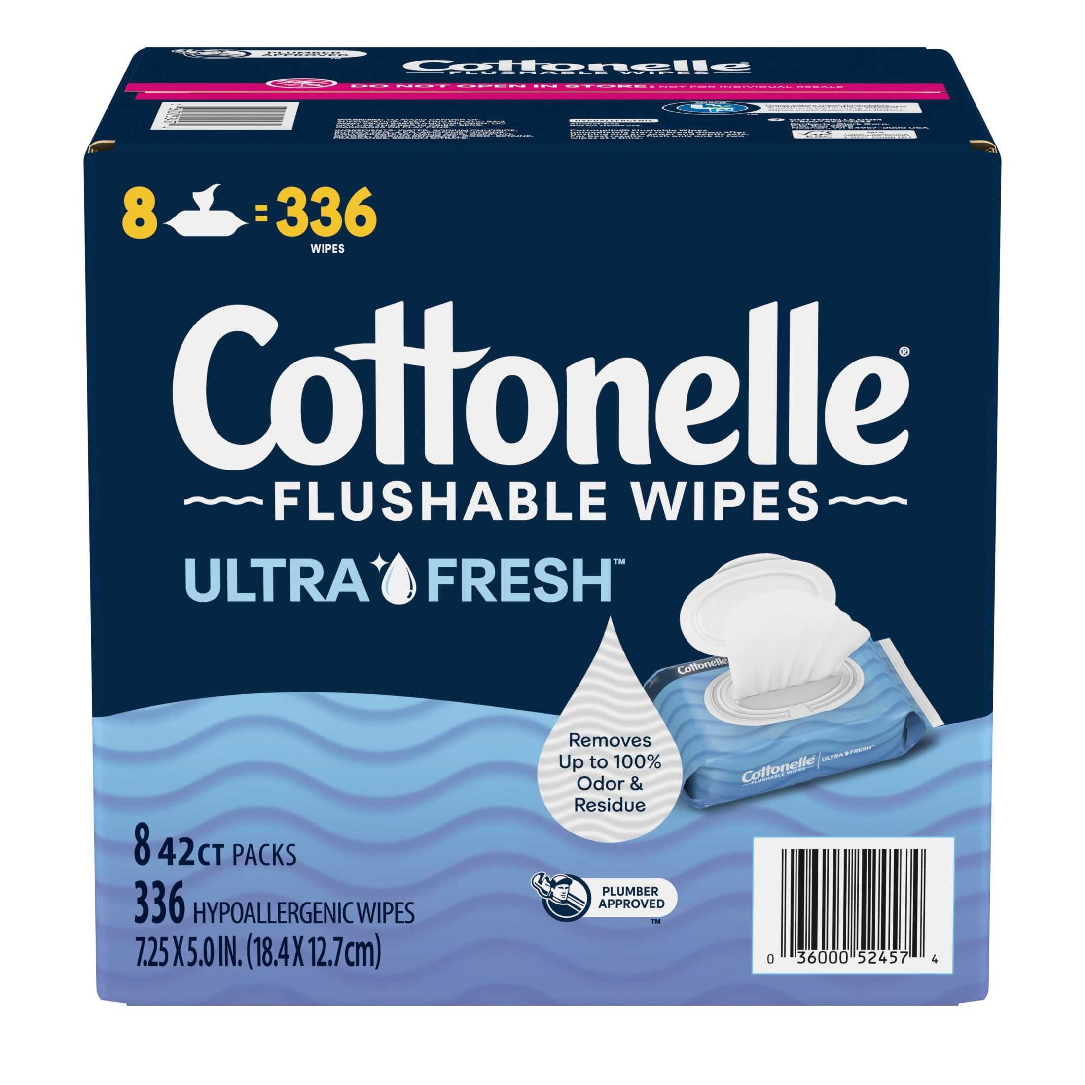Cottonelle Ultra Fresh Flushable Wet Wipes (8 Flip-Top Packs, 336 Total Wipes) fjhci - Image 8