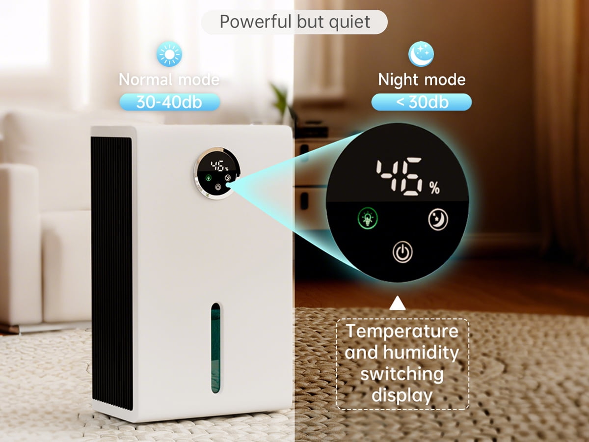 Topteng Dehumidifier for Home, Quiet Portable Air Dryer with LED Touch Screen and 7-Color Ambient Light (White, 120 oz) iqgjl