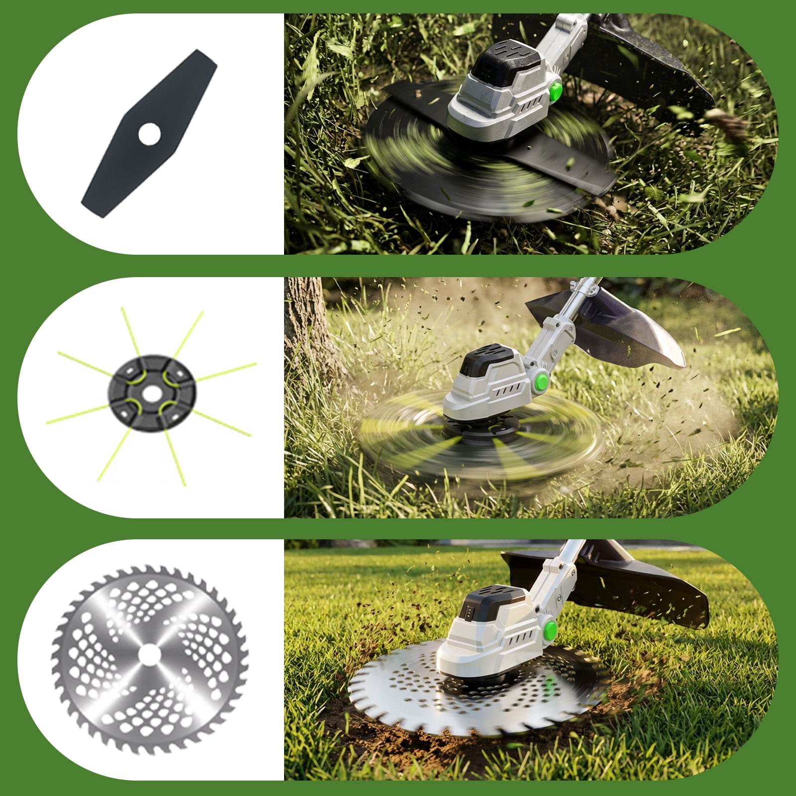 KingFurt 21V Cordless Electric Weed Wacker, Lightweight Grass Trimmer for Lawn Edging (Grey, 9 in) 23nya