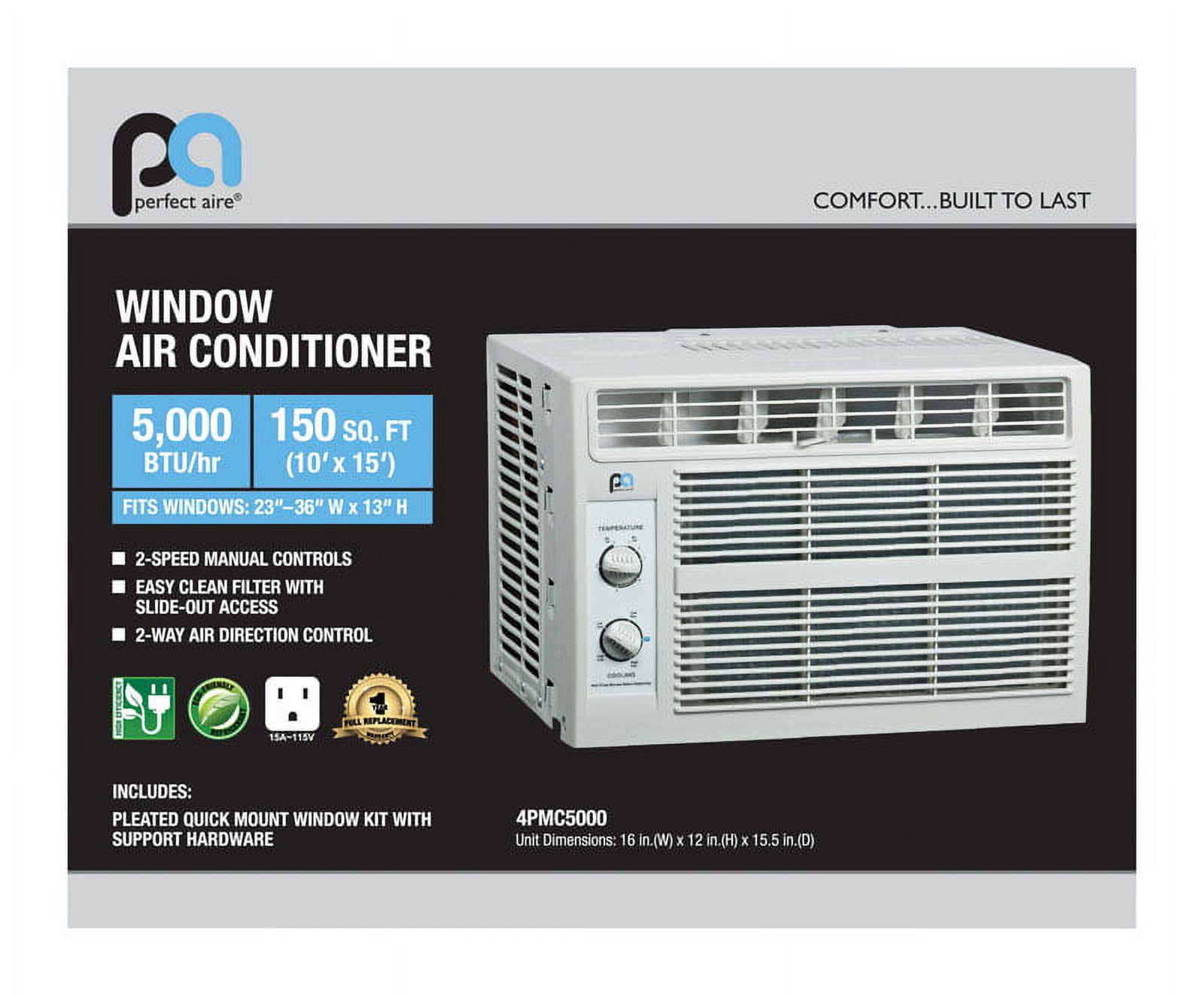 Perfect Aire 5,000 BTU Window Air Conditioner with Mechanical Controls (White, 115V) m39d0