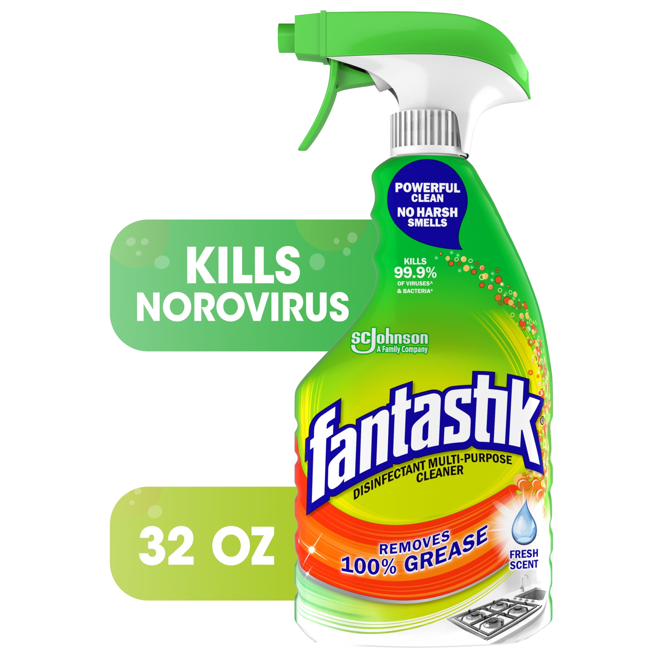 Fantastik All-Purpose Disinfectant Cleaner for Kitchen and Appliances (Fresh Scent, 32 oz) 71npa