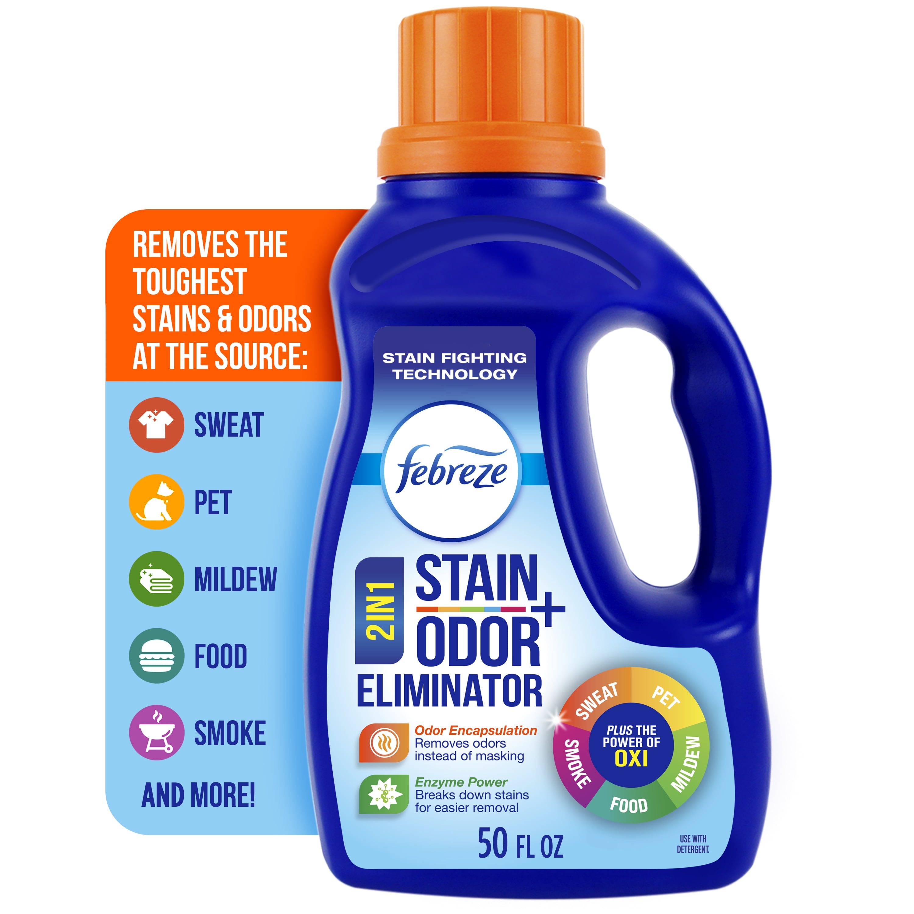Febreze In-Wash Laundry Odor Eliminator and Stain Remover, Fresh Scent (50 fl oz) u6h5v