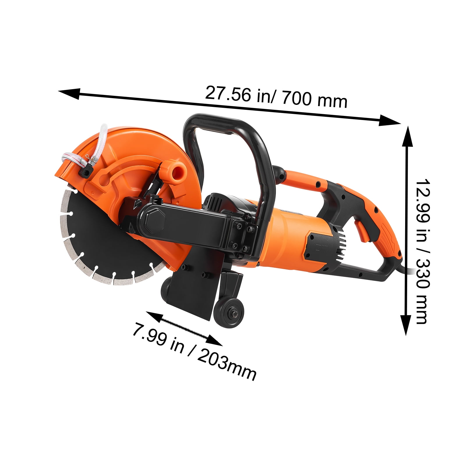 BENTISM Electric Concrete Saw with Water Pump and Blade (Orange, 9 in) hmx4f