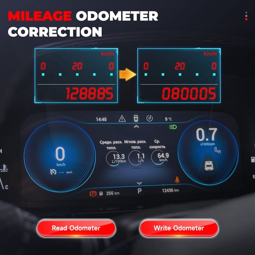 ANCEL DM500 OBD2 Scanner Car Diagnostic Tool and Odometer Correction Reader (Black) axw3j