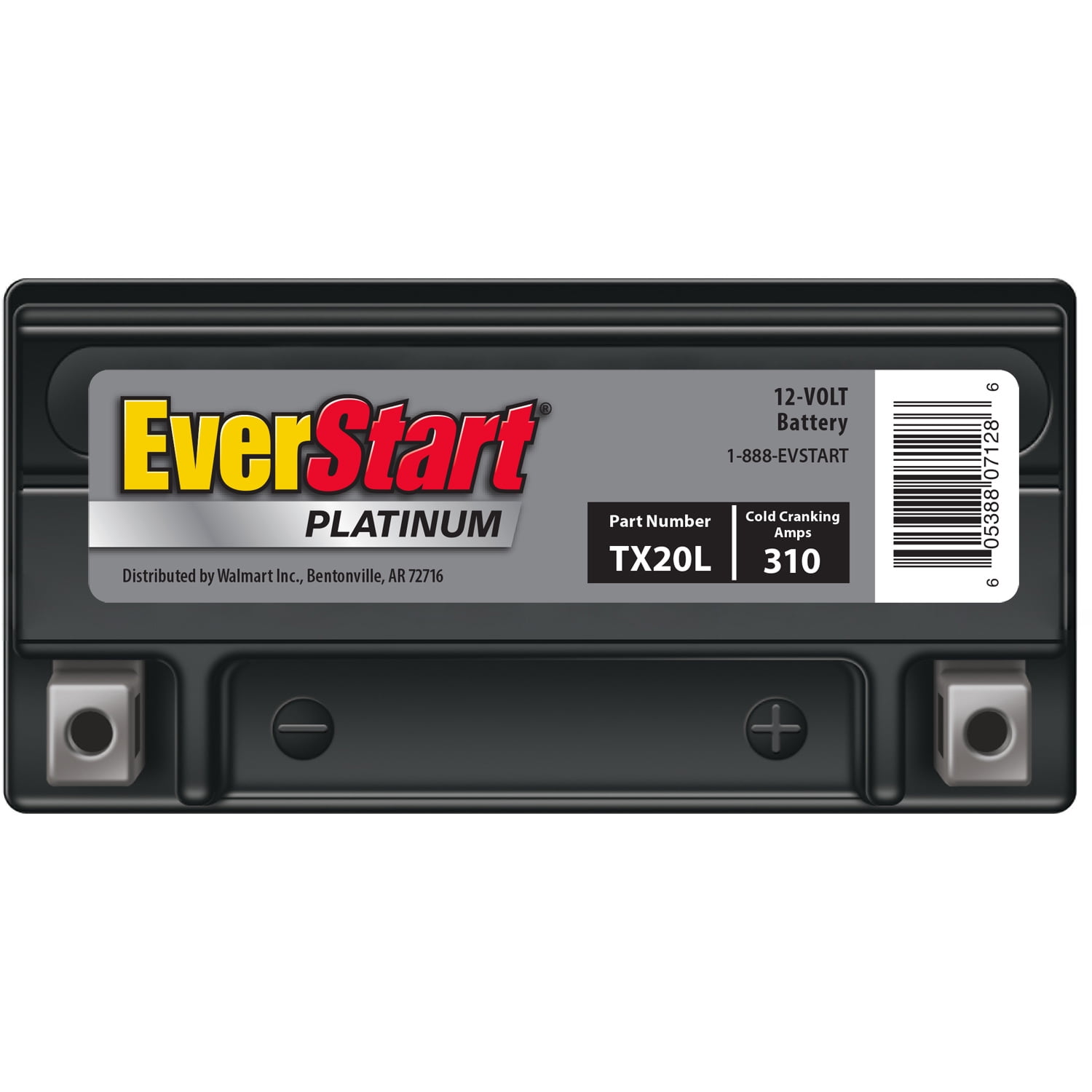 EverStart Platinum AGM Power Sport Battery (Group Size TX20L, 12 Volt, 310 CCA) qv4xx
