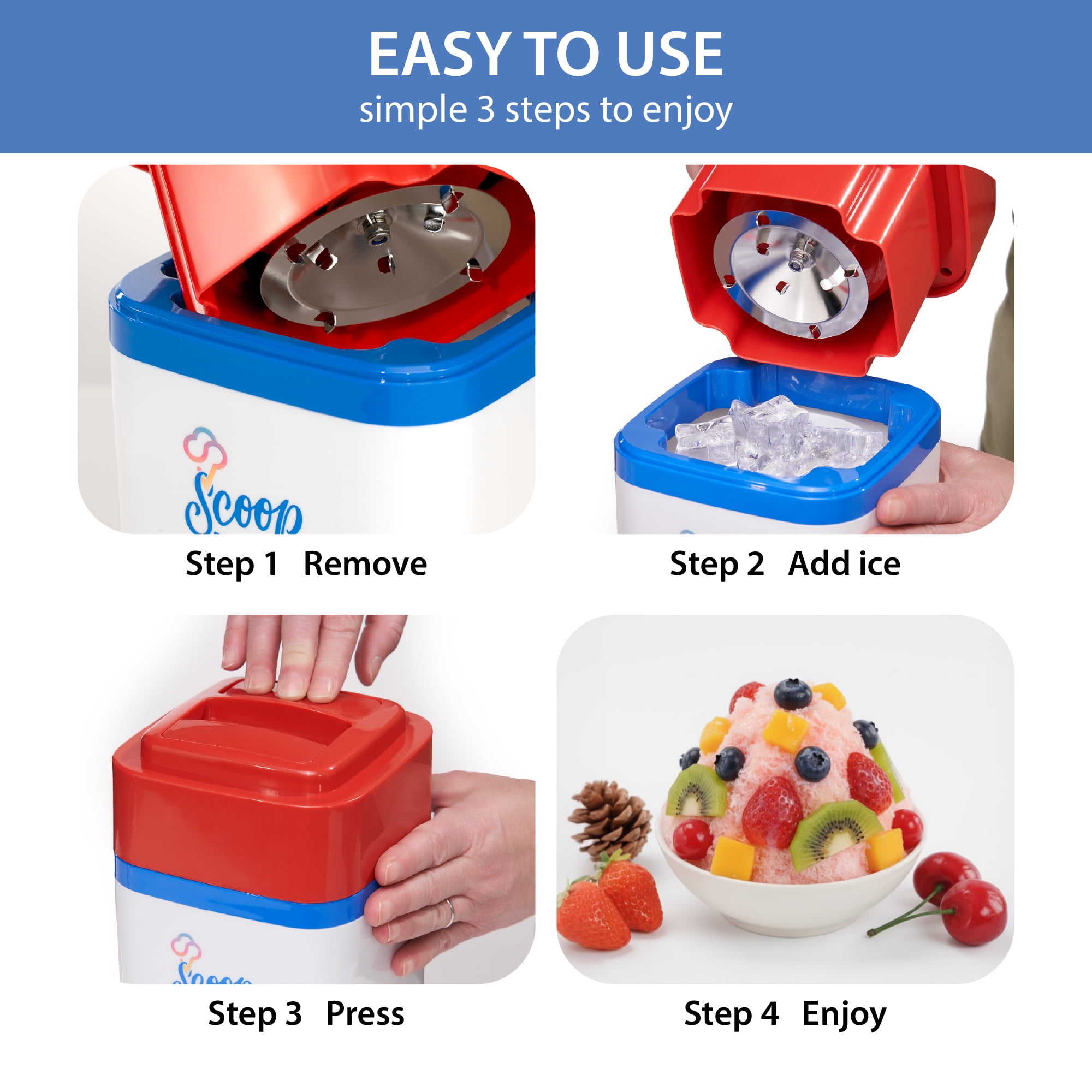 Regency Heights Electric Snow Cone Shaved Ice Maker, Professional Slushie Machine for Frozen Treats (Red, 1 Unit) 417yc