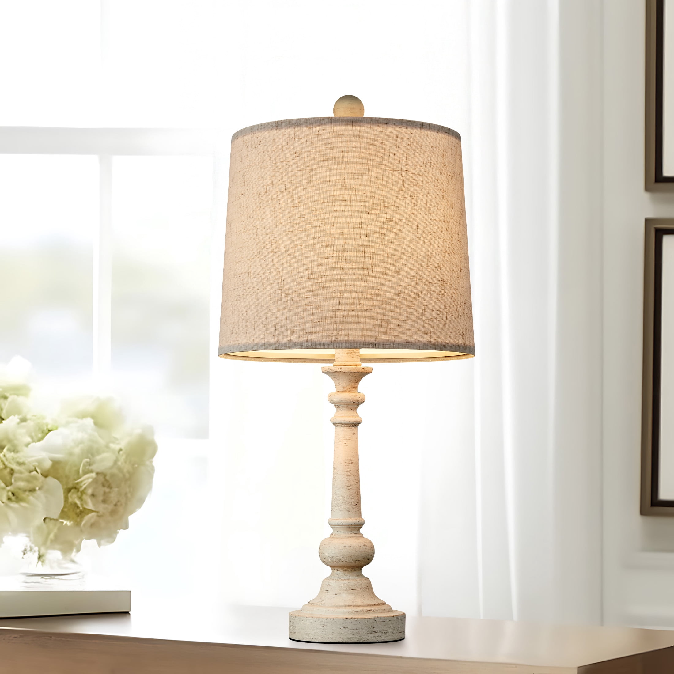 Oneach Retro Farmhouse Table Lamp Set (2-Pack, 20.25 in) y1pte