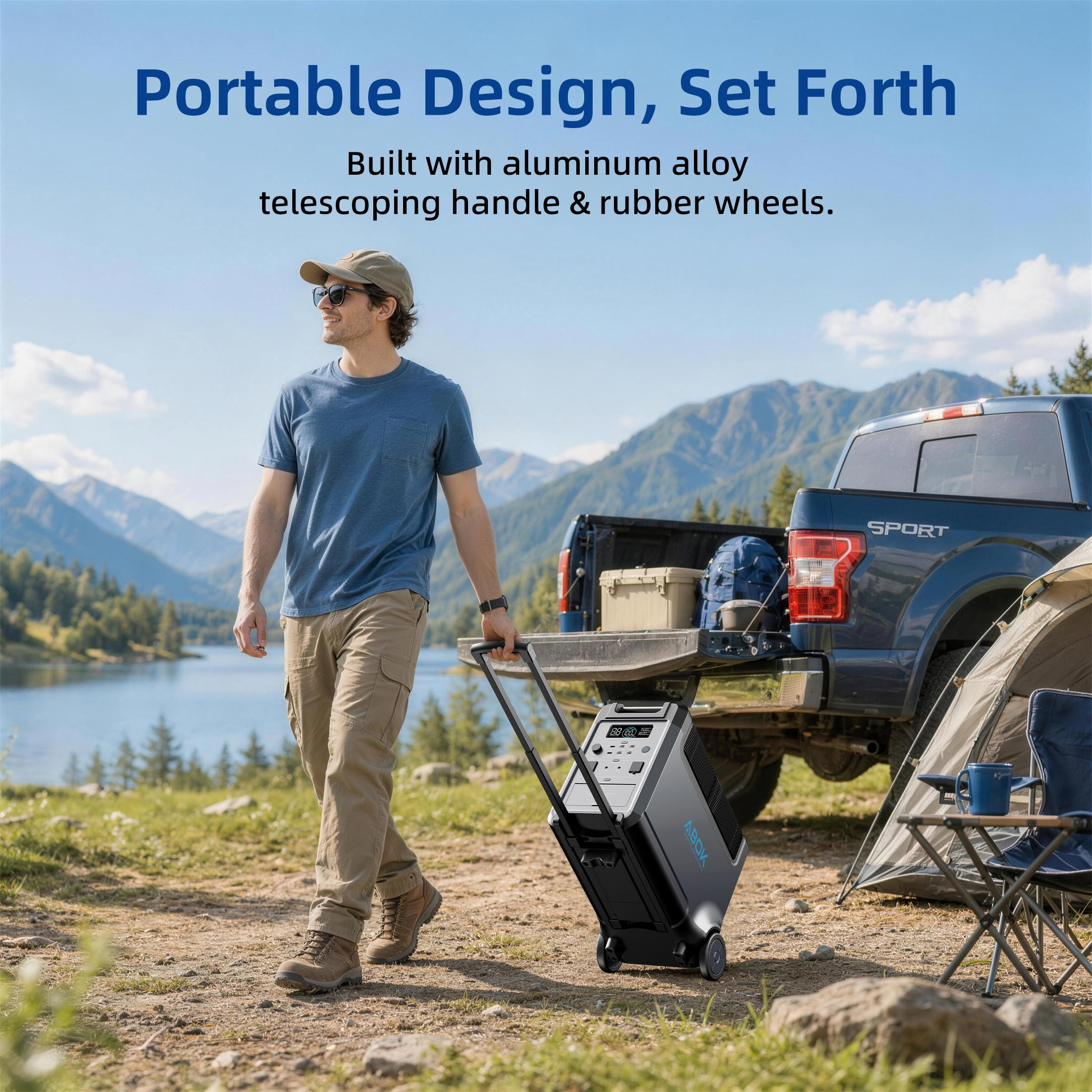 ABOK 3600W Portable Power Station with 400W Solar Panel, LiFePO4 Solar Generator for Home Backup and RV (3840Wh) nz3ds