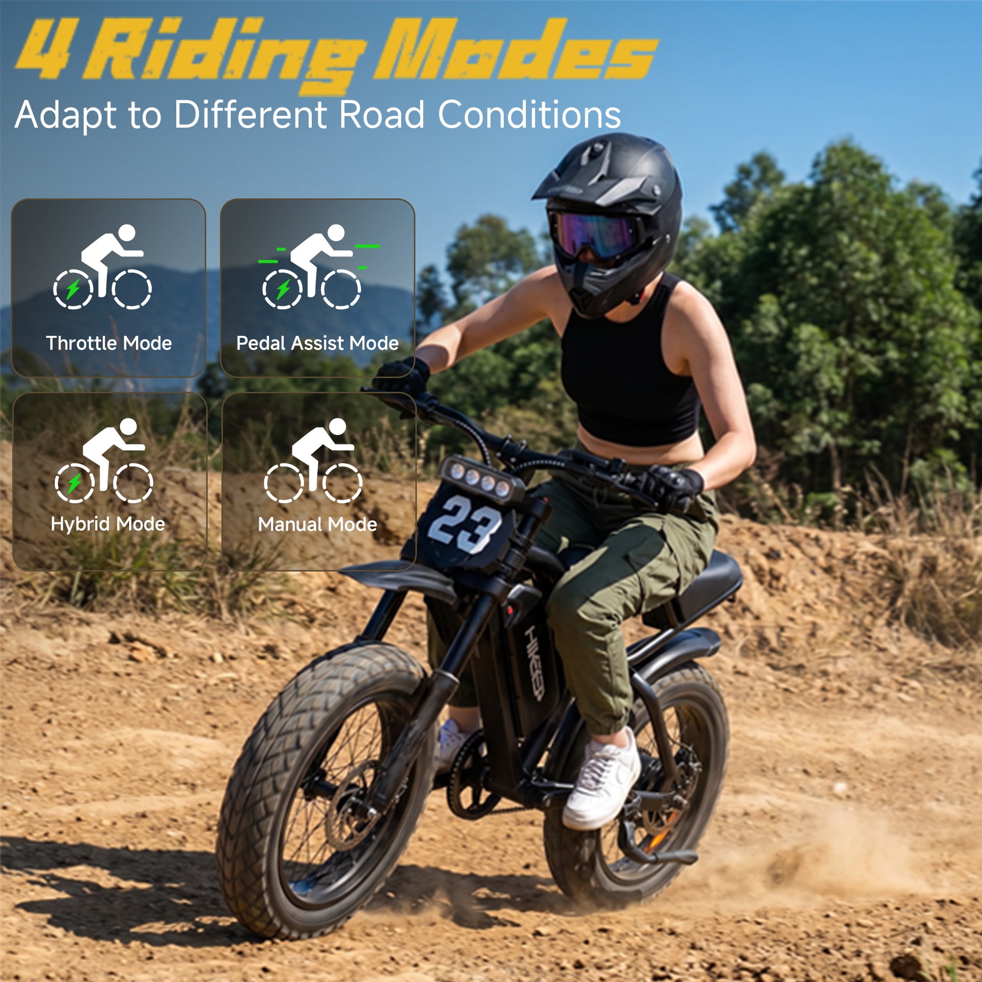 HiKeep 20 in Fat Tire Electric Bike, 750W Motor Full Suspension E-Bike for Adults (Black, 20 in) d0q5p