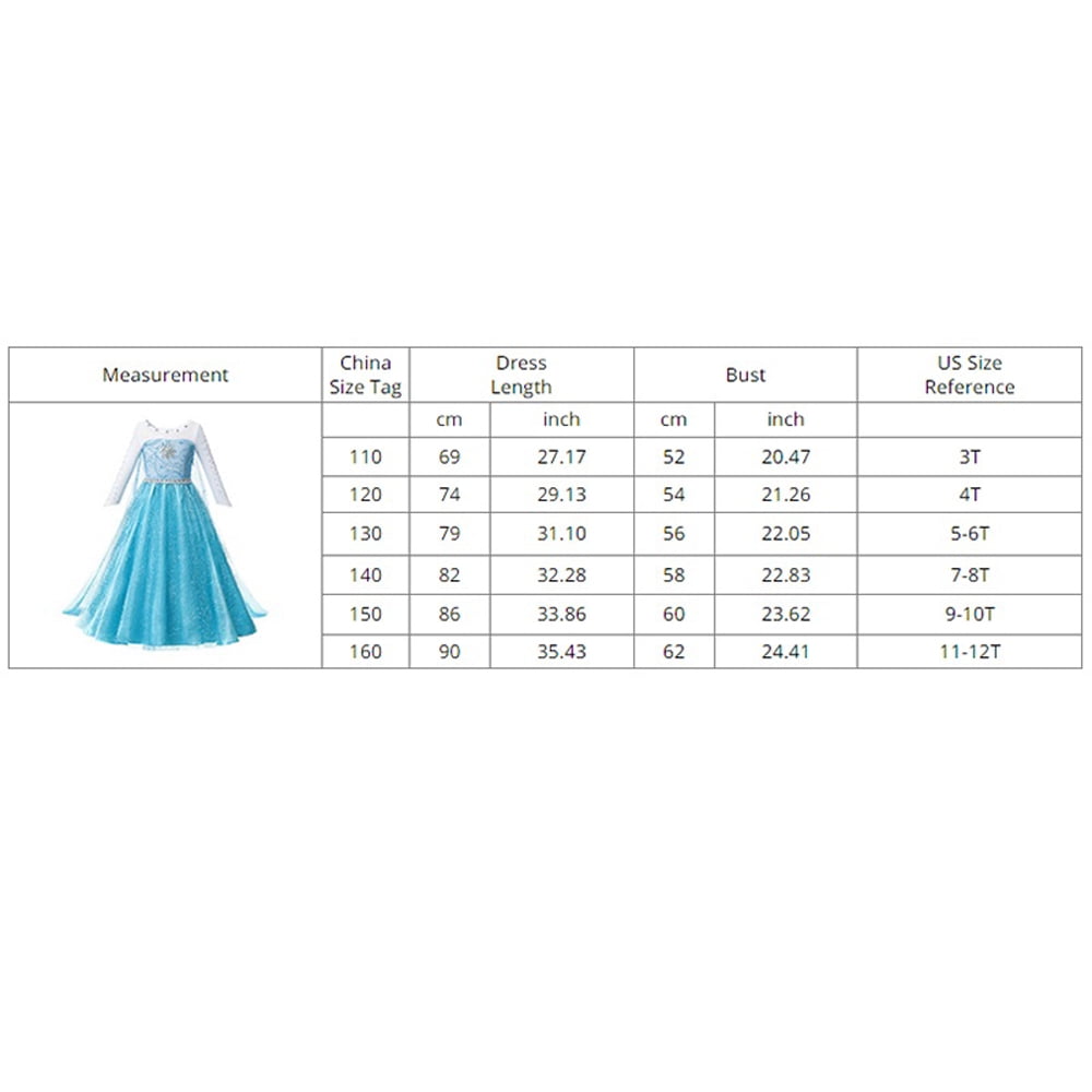 Mavlly Princess Costume for Girls Snow Queen Cosplay Dress with Accessories Set (Blue, 8) wcbzh