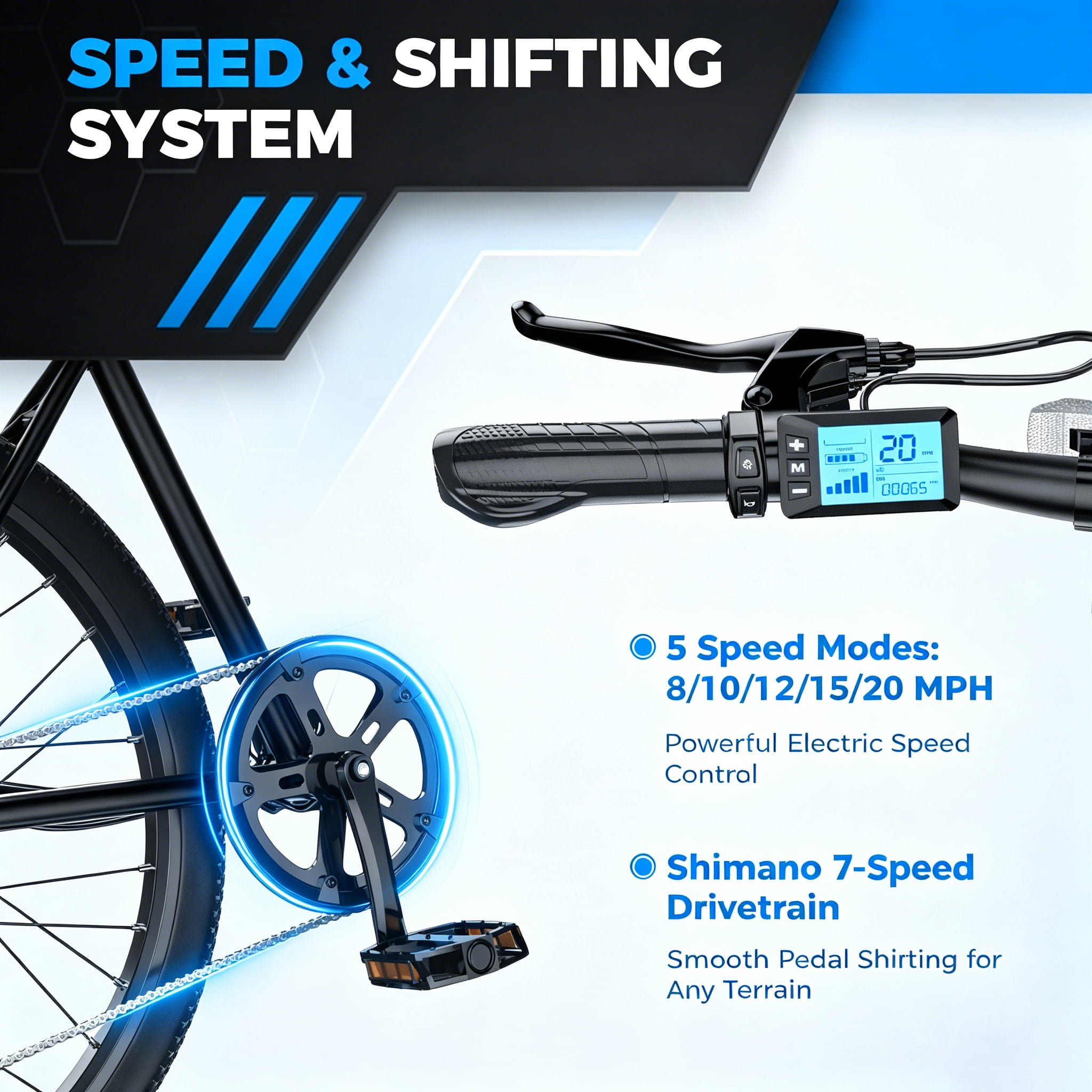 isinwin Electric Mountain Bike for Adults, 26 in E-Bike with Shimano 7-Speed Gears, 750W Peak Motor, 36V Battery (Black, 26 in) ve91o