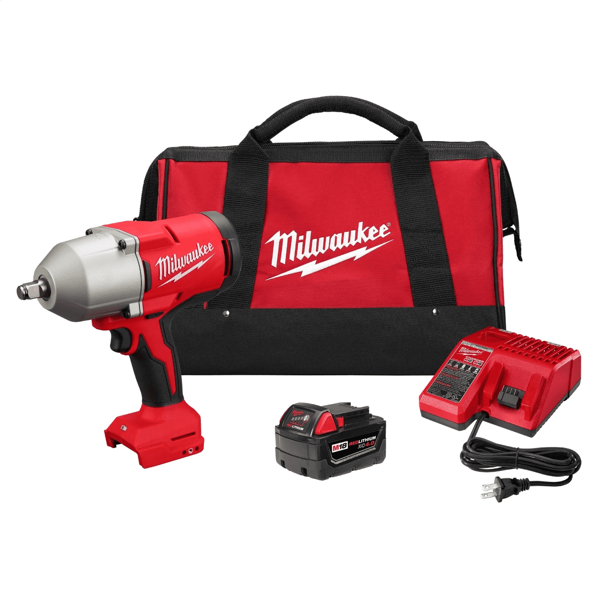 Milwaukee 18V Cordless Impact Wrench with 1/2 in Friction Ring (Black, 1/2 in) 30kmy