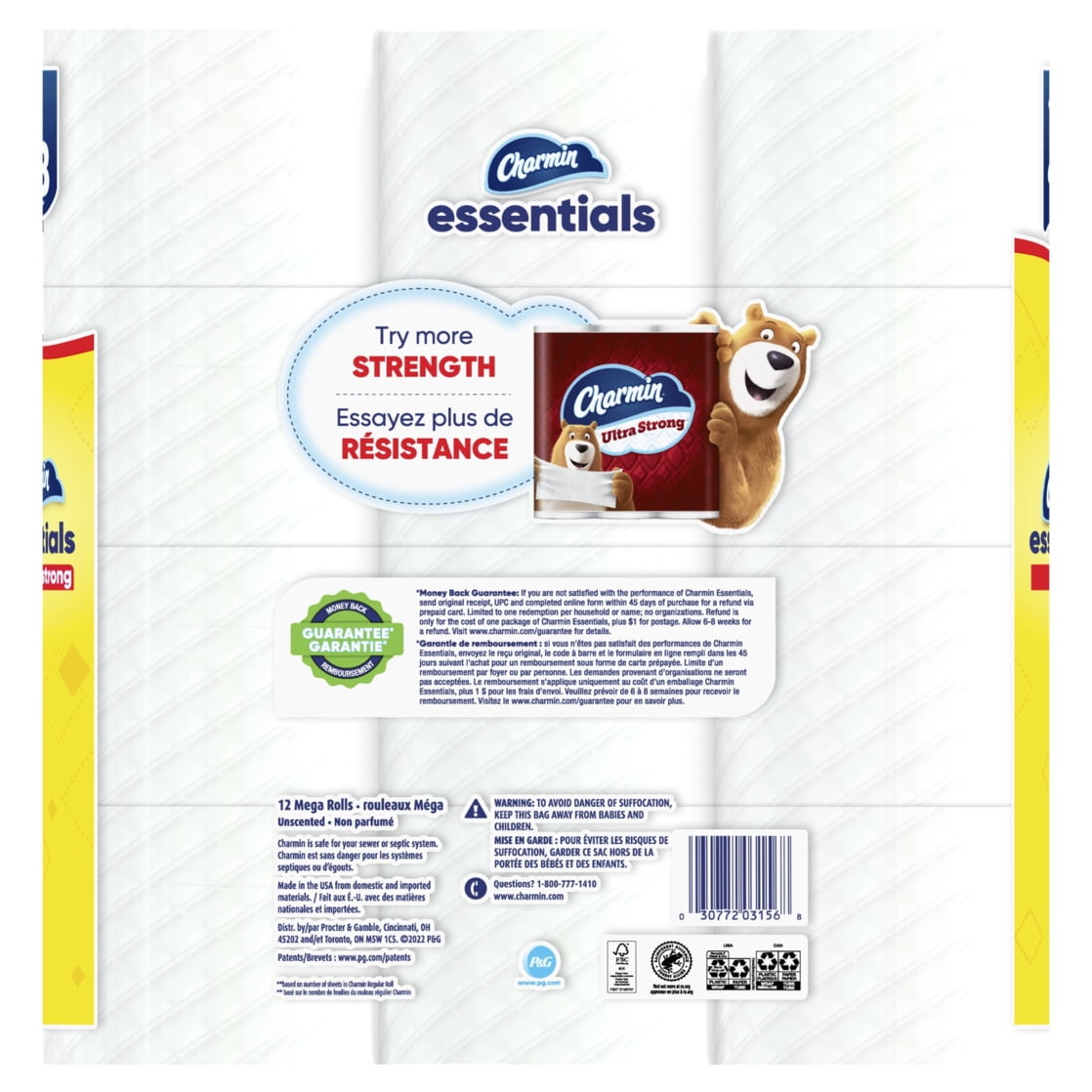 Charmin Essentials Strong Toilet Paper (12 Mega Rolls, 429 Sheets Per Roll) bjtvg