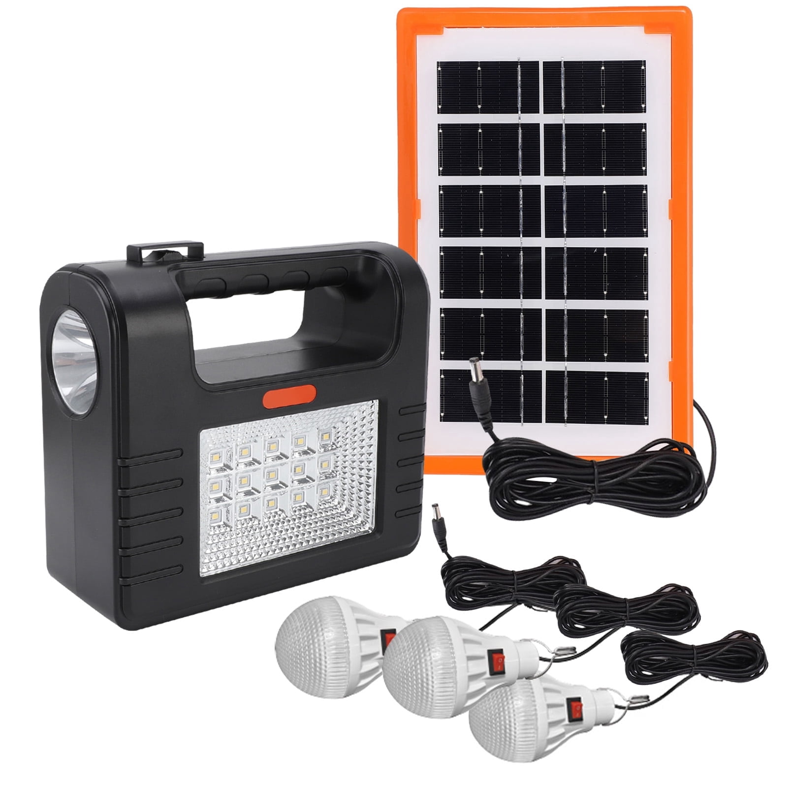 Sunfenle Portable Solar Power Station with 3 LED Bulbs and Solar Panel (12000mAh, 66Wh) tcc5w