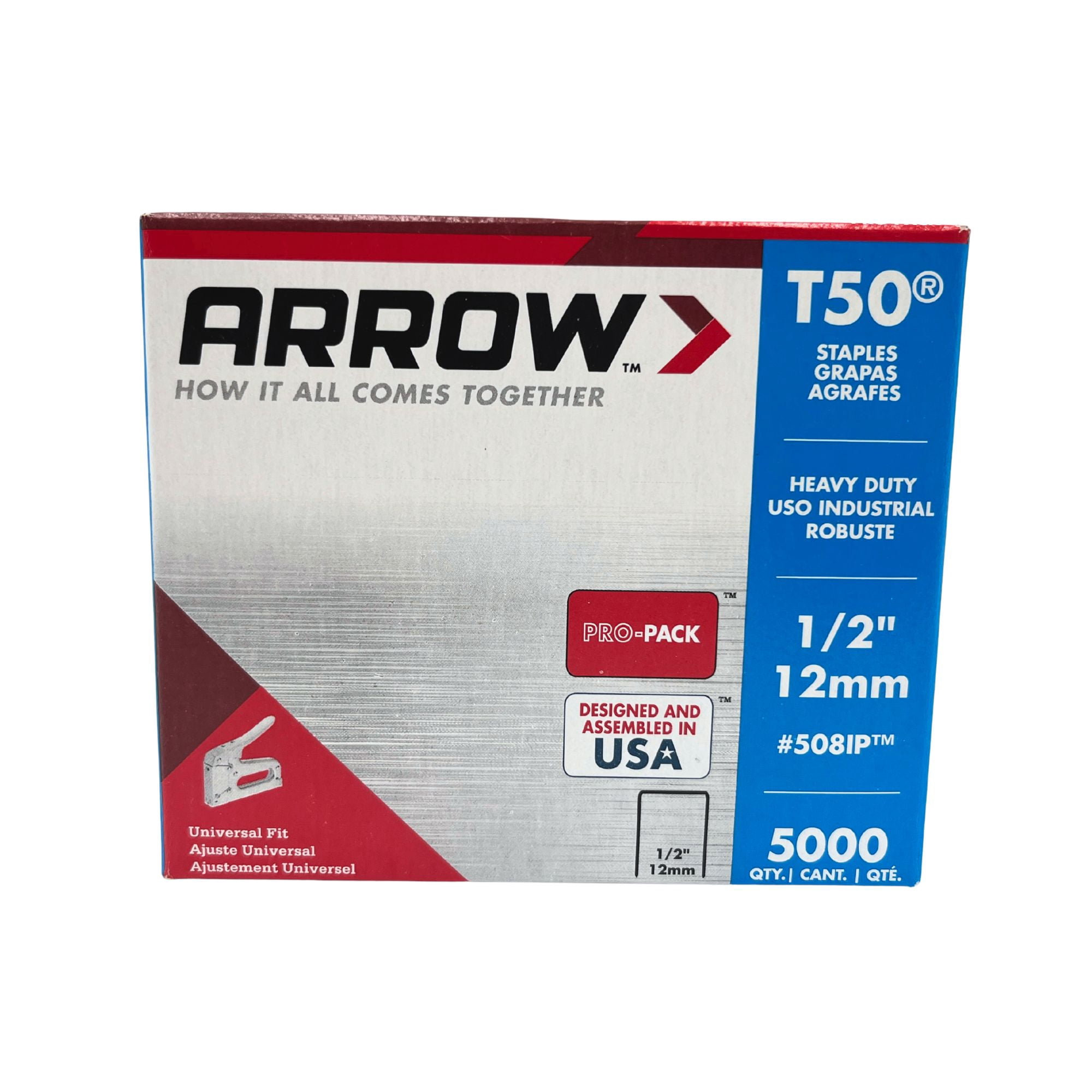 Arrow T50 Heavy-Duty Steel Staples (1/2 in, 5,000 Pack) 3sndq