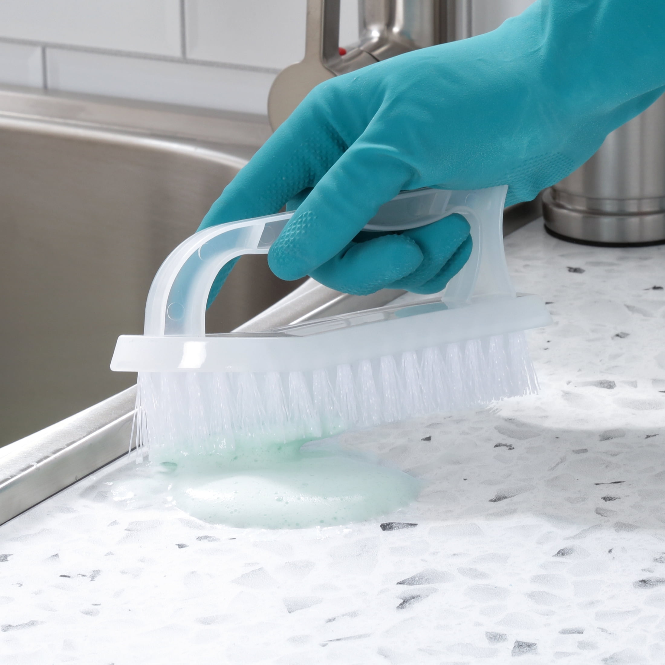 Great Value Iron Handle Multi-Purpose Cleaning Scrub Brush (White, 1 Count) vpdk3