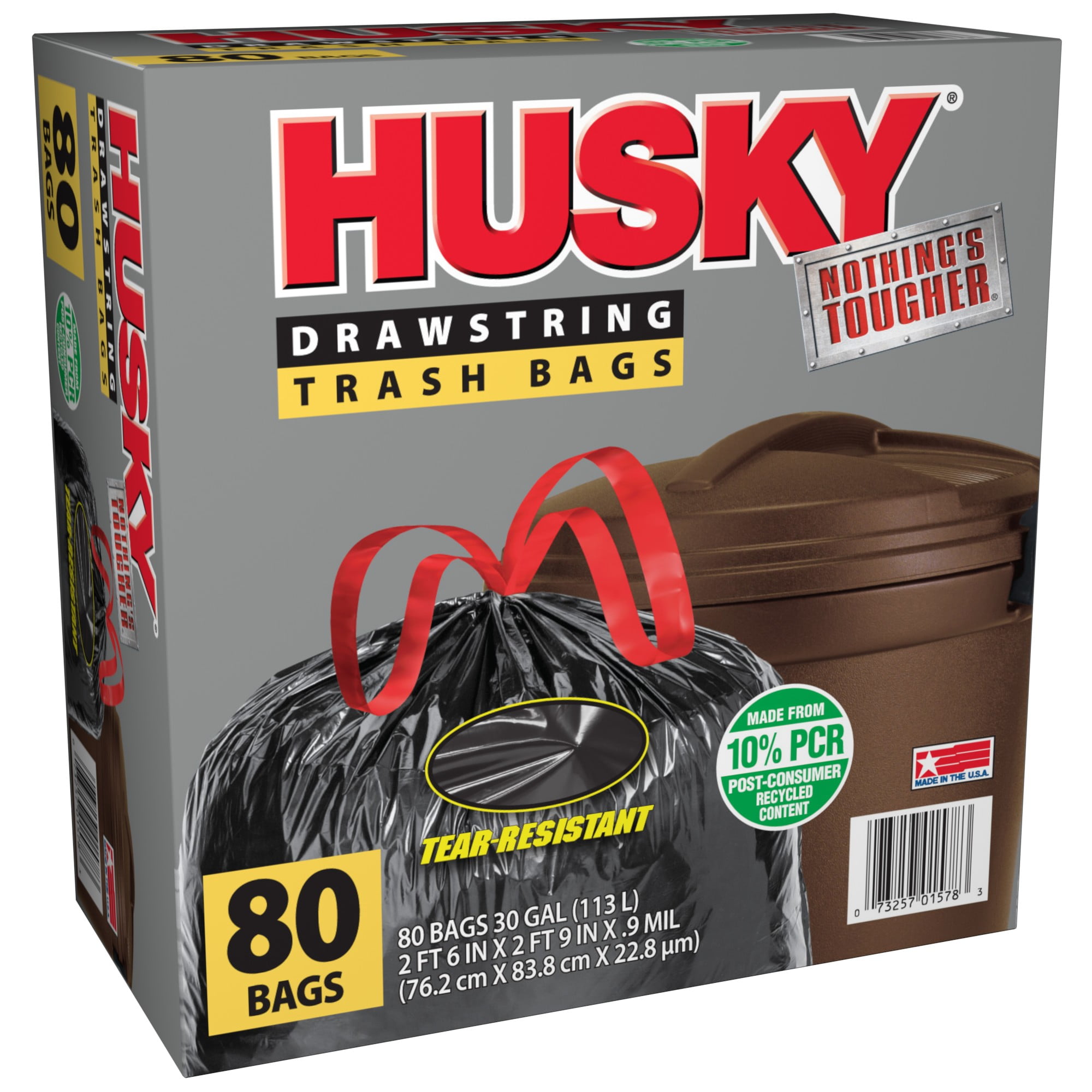 Husky Large Trash Bags (Black, 30 Gallon, 80 Count) zre9v