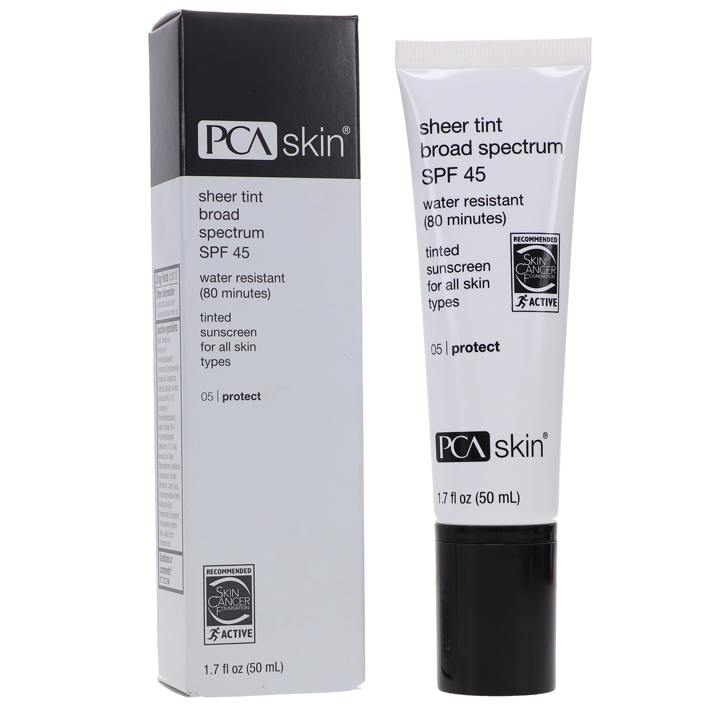 PCA SKIN Sheer Tint Broad Spectrum SPF 45 Sunscreen, Lightweight Antioxidant Face Protection (1.7 oz) rtfag