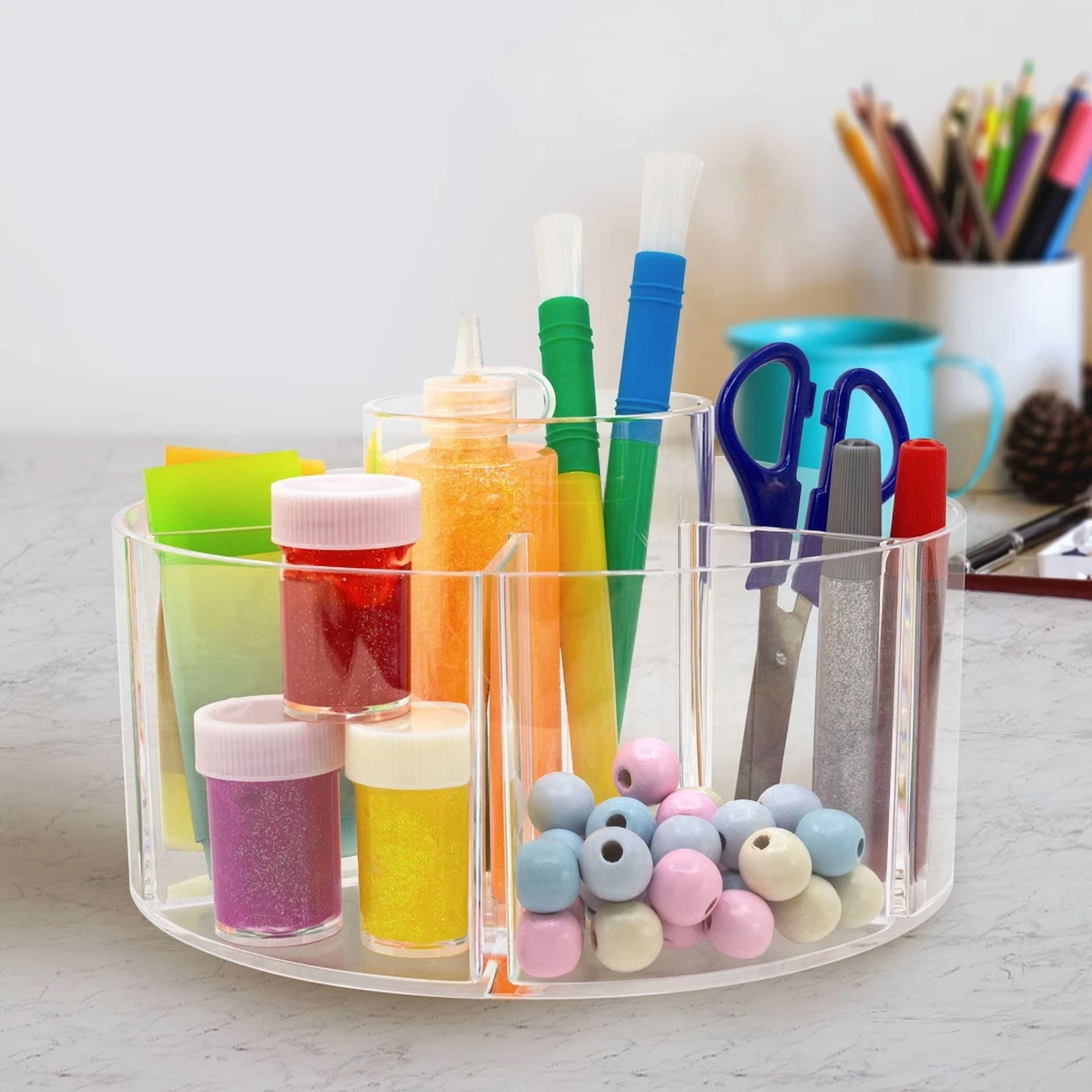 Knack Spinning Arts and Crafts Storage Caddy Organizer (7 Sections, Clear) a07br - Image 5