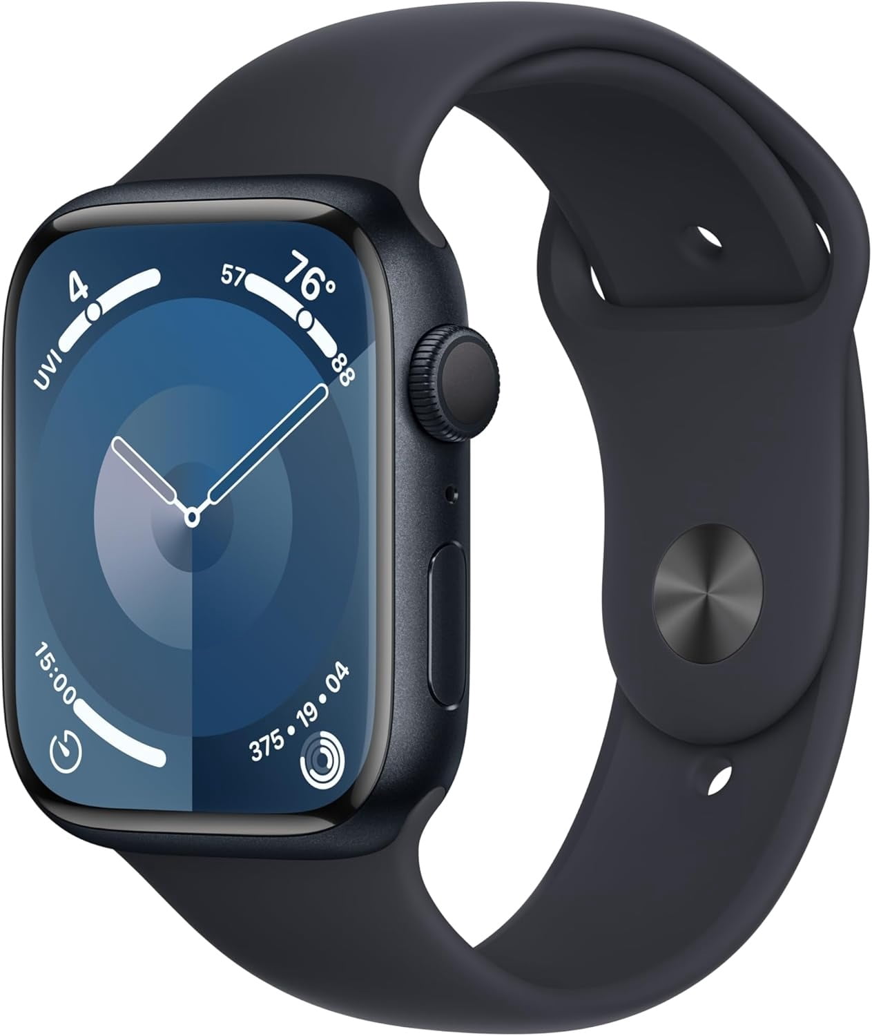 Apple Watch Series 9 GPS 45mm Midnight Aluminum Case with Midnight Sport Band (Refurbished, S/M) eqi2p