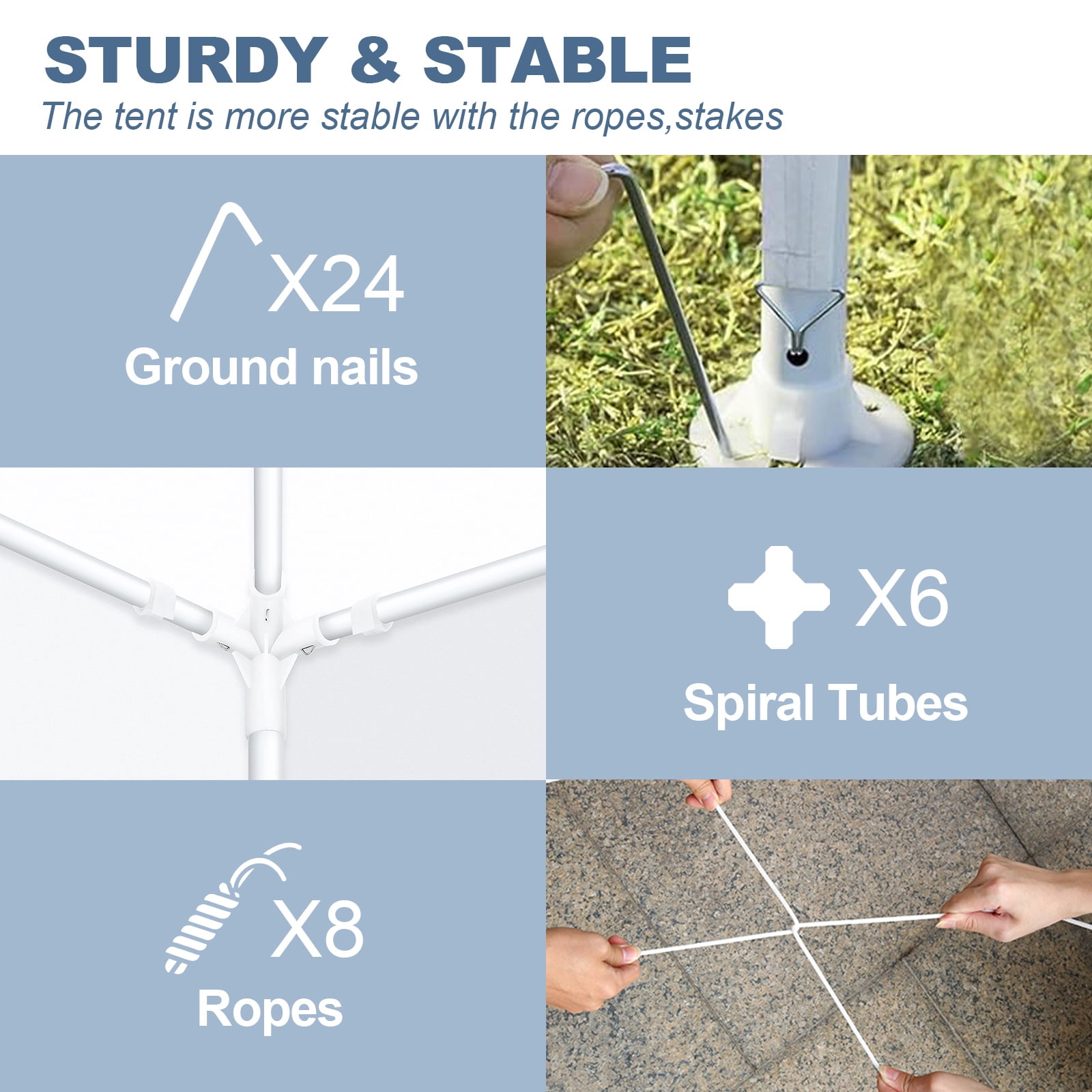 Hoteel 10x20 ft Party Tent Canopy with 6 Removable Sidewalls, Waterproof Outdoor Sun Shade for Weddings and Backyard Events (White, 10x20 ft) xv2ei
