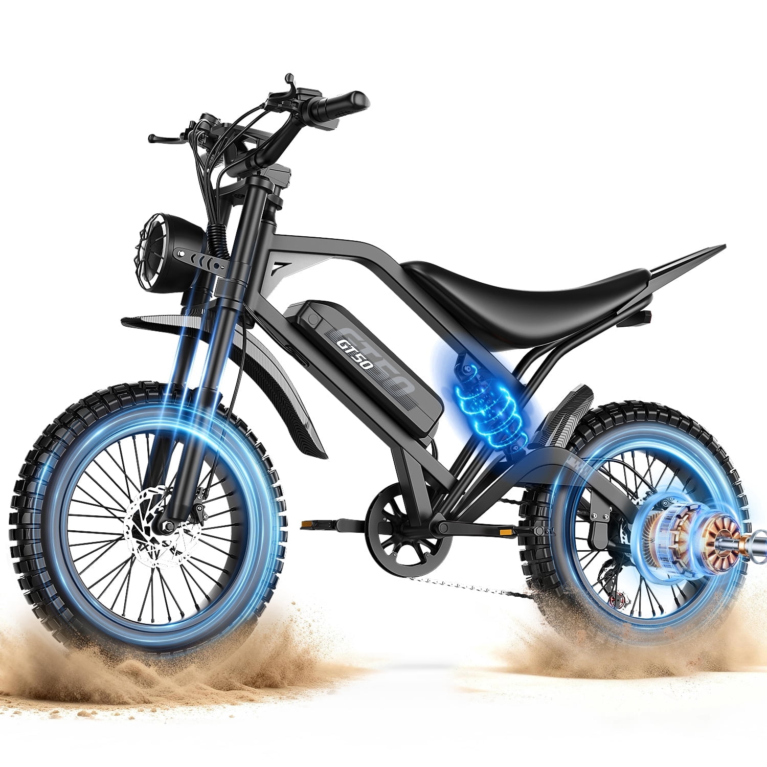 ASKGO Electric Mountain Bike 2500W Motor 48V 25AH Long Range Fat Tire E-Bike (26 in, 7-Speed) tr7ik