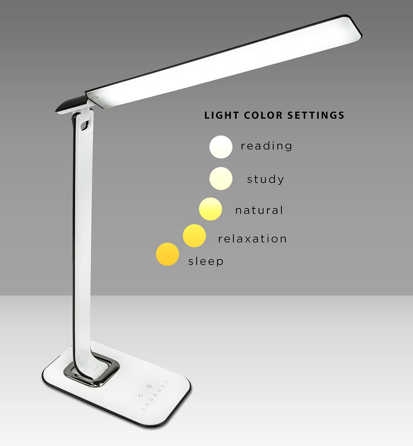 Mount-It! LED Desk Lamp with Integrated Cooling Fan and Dimmable Eye-Caring Light (White, 12 Watts) y450q