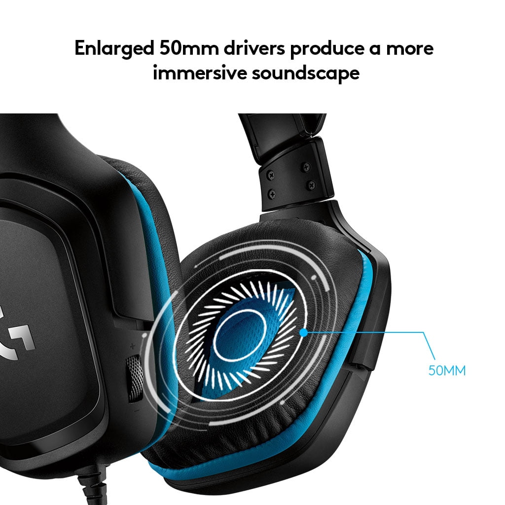 Logitech G G432 Wired Gaming Headset with 7.1 Surround Sound and Flip-to-Mute Microphone (Black, 1 Unit) yfrio