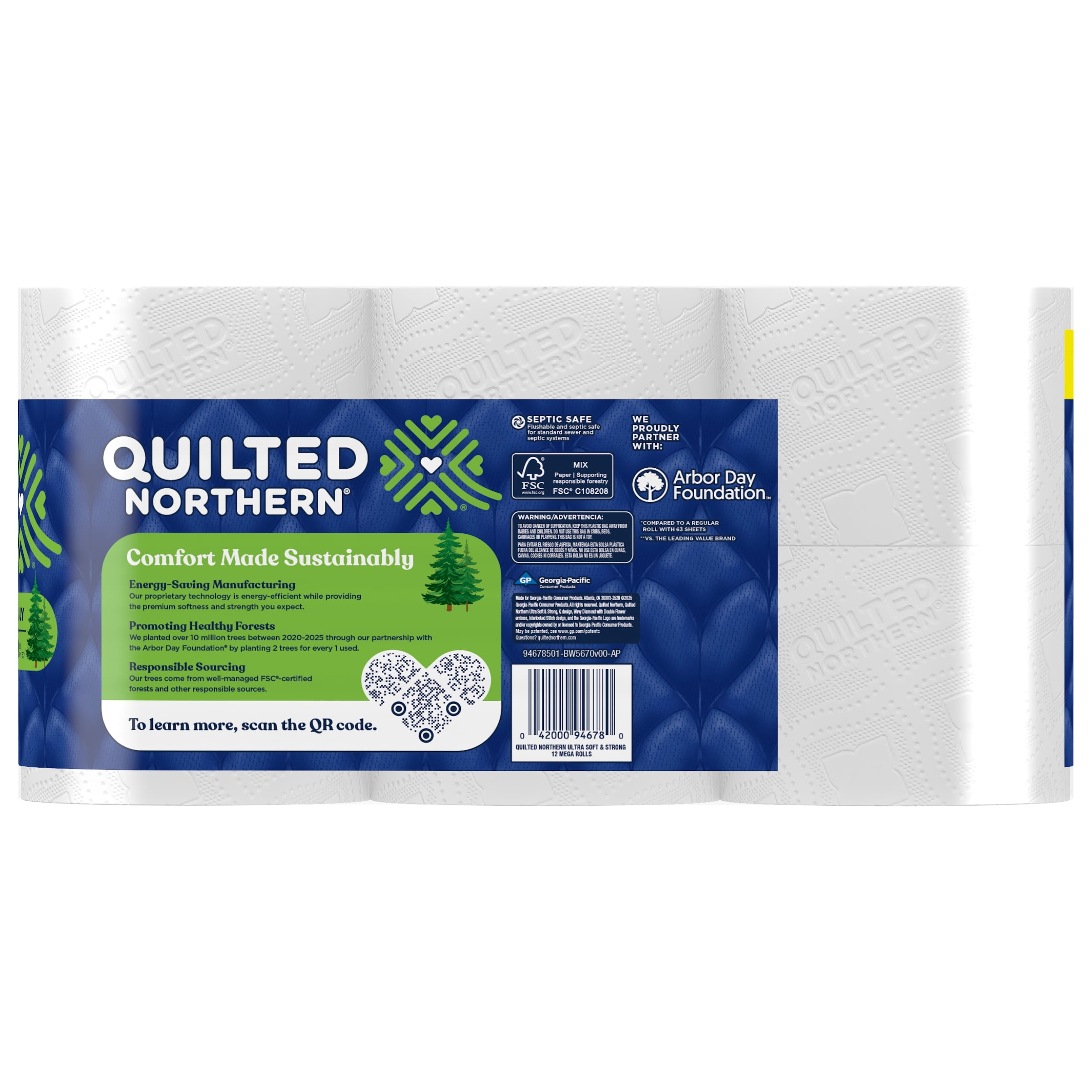 Quilted Northern Ultra Soft & Strong 2-Ply Toilet Paper (White, 12 Mega Rolls) 0wvwu