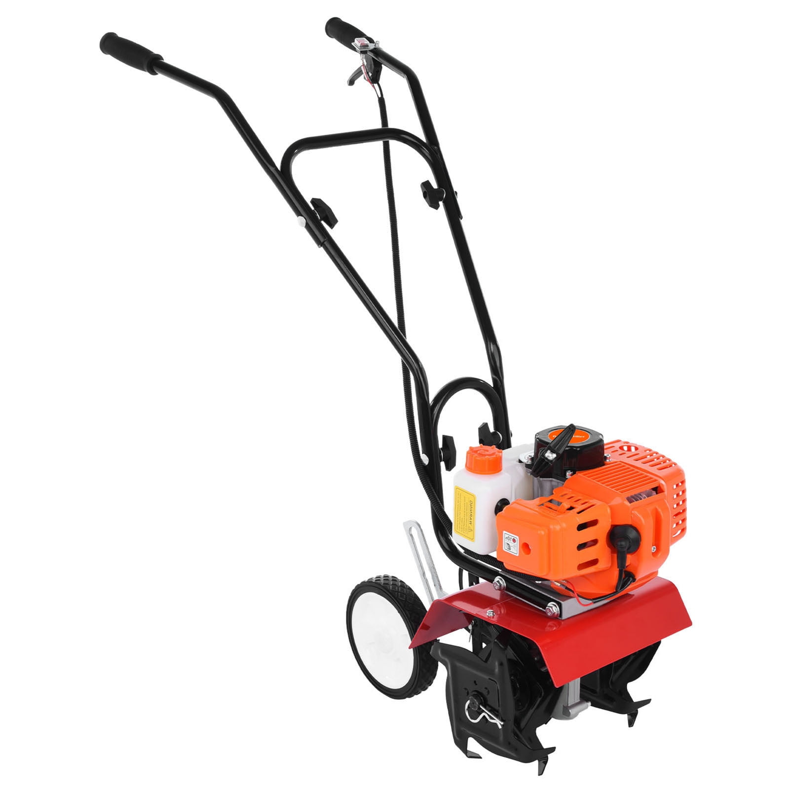 Wharick Gas Powered Mini Garden Tiller, Heavy Duty 52cc Cultivator for Soil Preparation (37 in x 32 in x 12 in) ow184
