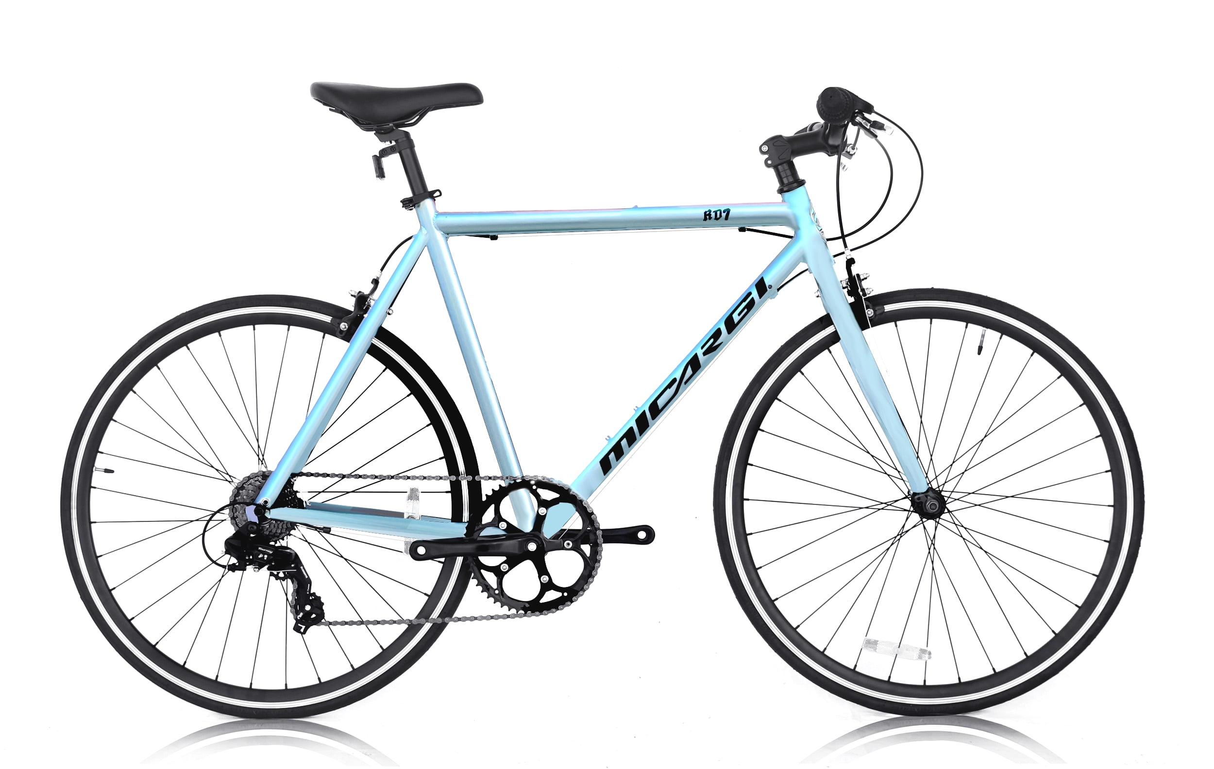 Micargi RD-7 Road Bike Lightweight Aluminum Frame Performance Bicycle (Silver, 700C) 4kemz