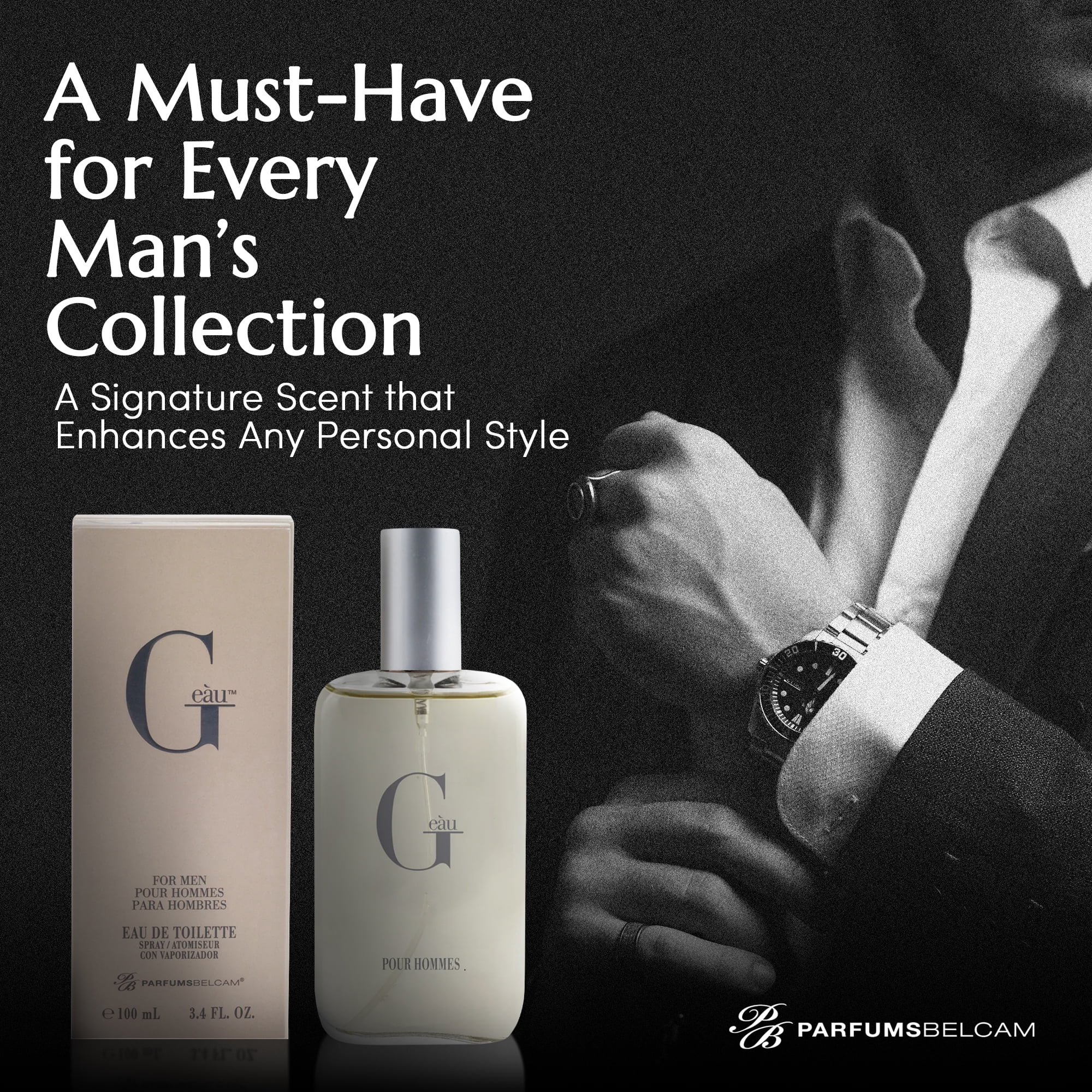 Belcam G’eàu Eau De Toilette Men’s Cologne, Long-lasting Fragrance (3.4 fl oz) 1zse2