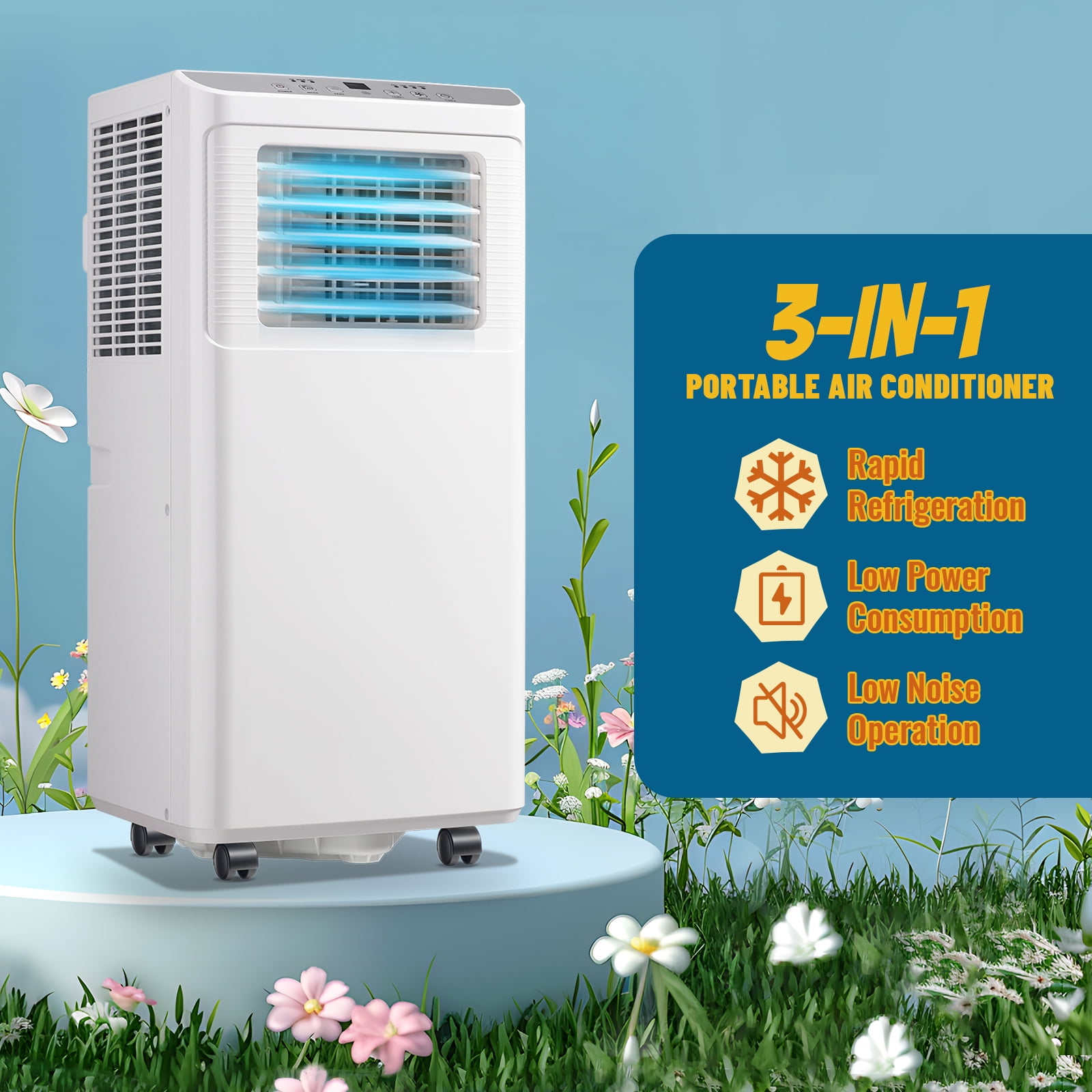 WANAI Portable Air Conditioner 8000 BTU Cooling Fan Dehumidifier (White, 250 sq. ft.) 4hb3e