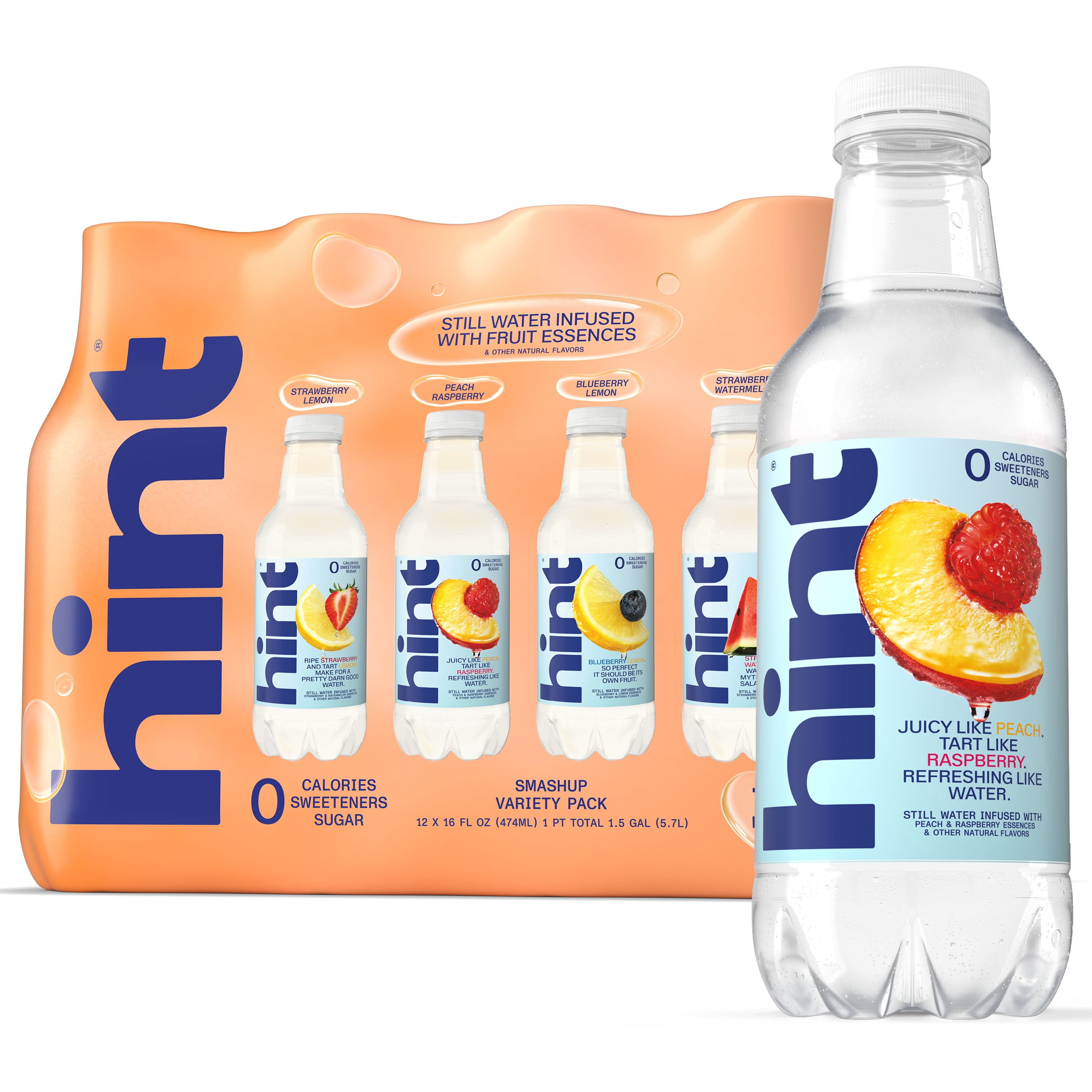 Hint Fruit Infused Still Water Smash-Up Variety Pack (4 Flavors, 16 fl oz, 12 Pack) mwlcg