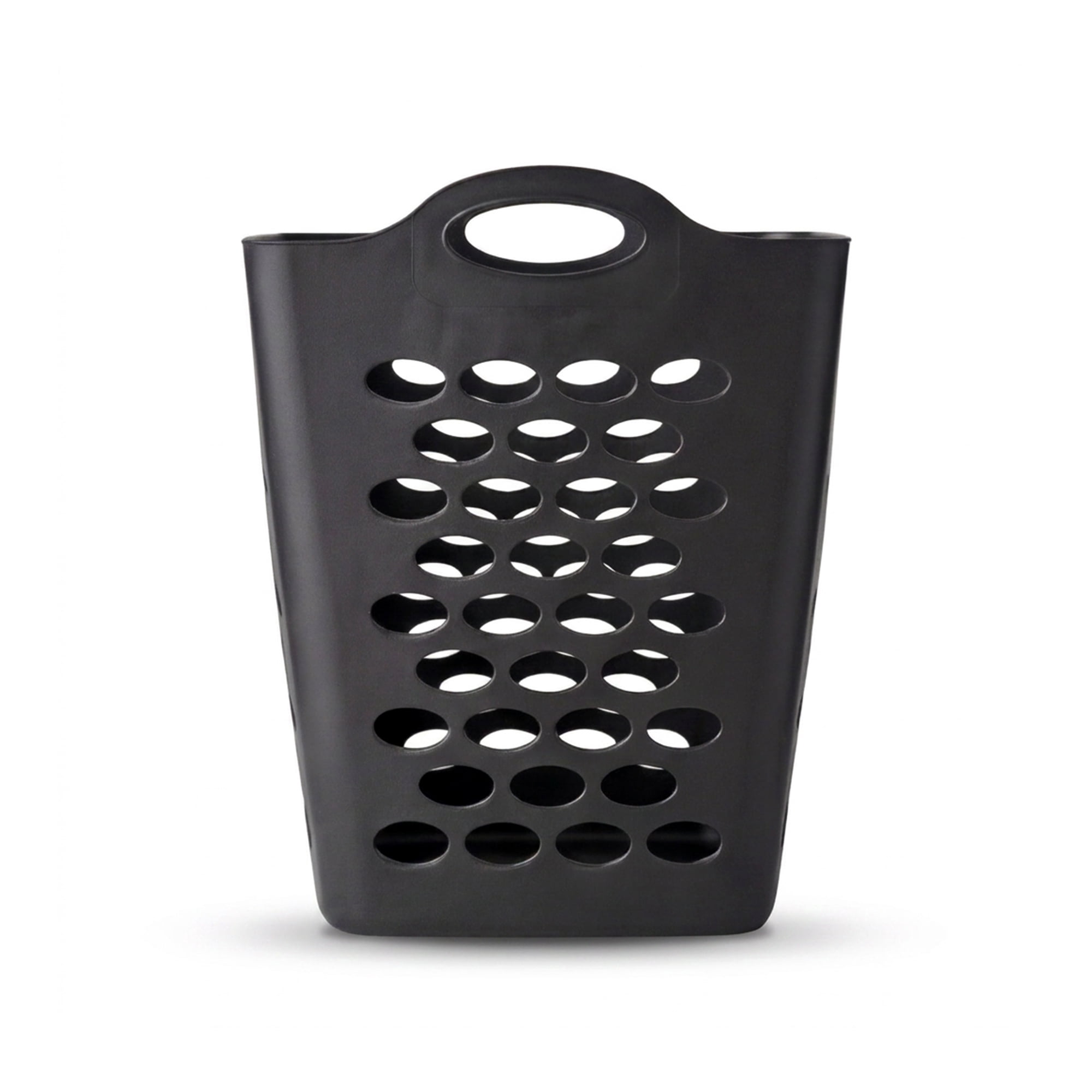 Mainstays Flexible Square Laundry Hamper, Durable Ventilated Storage Bin (Black, 16.6 in x 16.6 in x 19.8 in) ab8qx