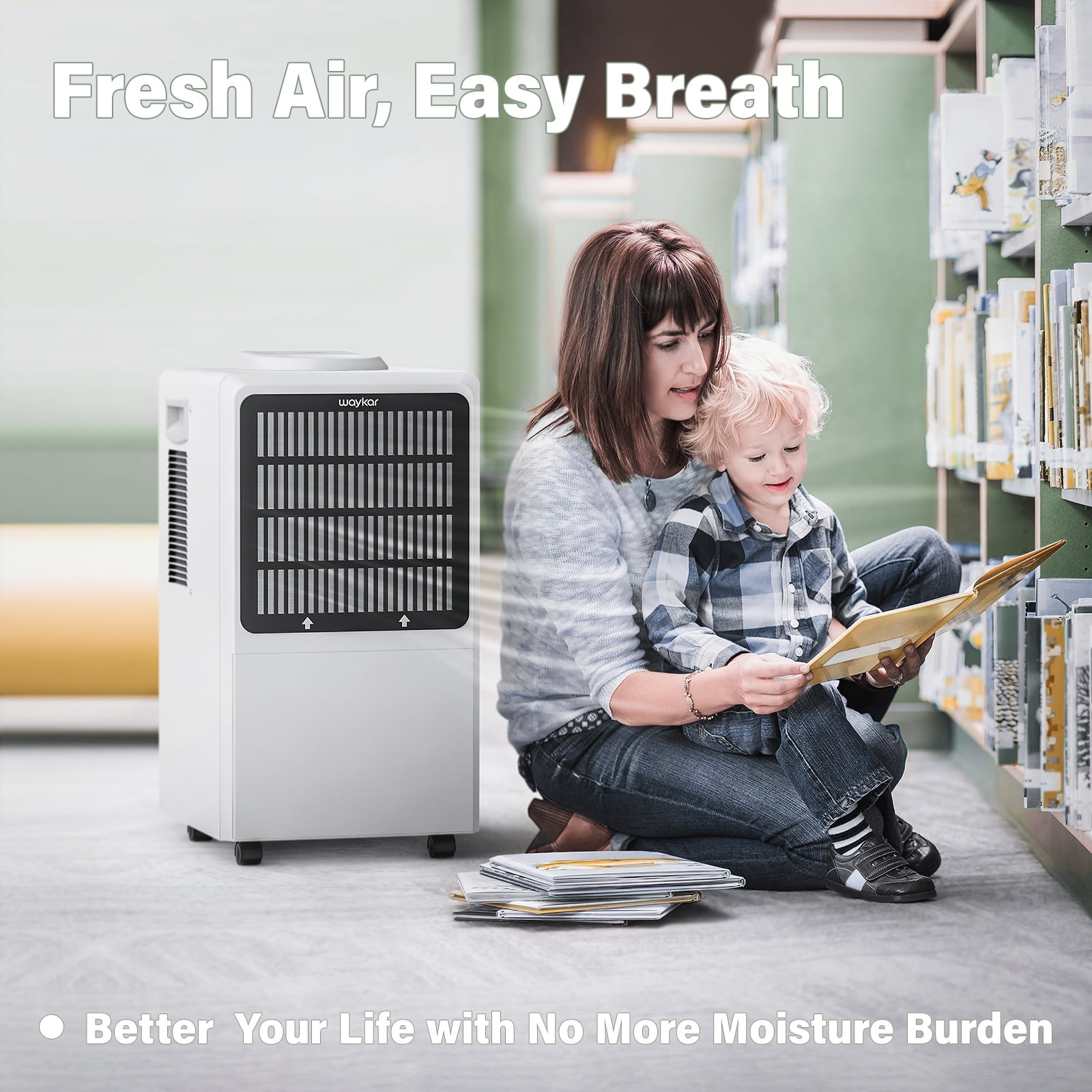 Waykar Commercial Dehumidifier for Large Basements and Crawl Spaces, High-Capacity Moisture Removal (White, 130 Pint) vempa